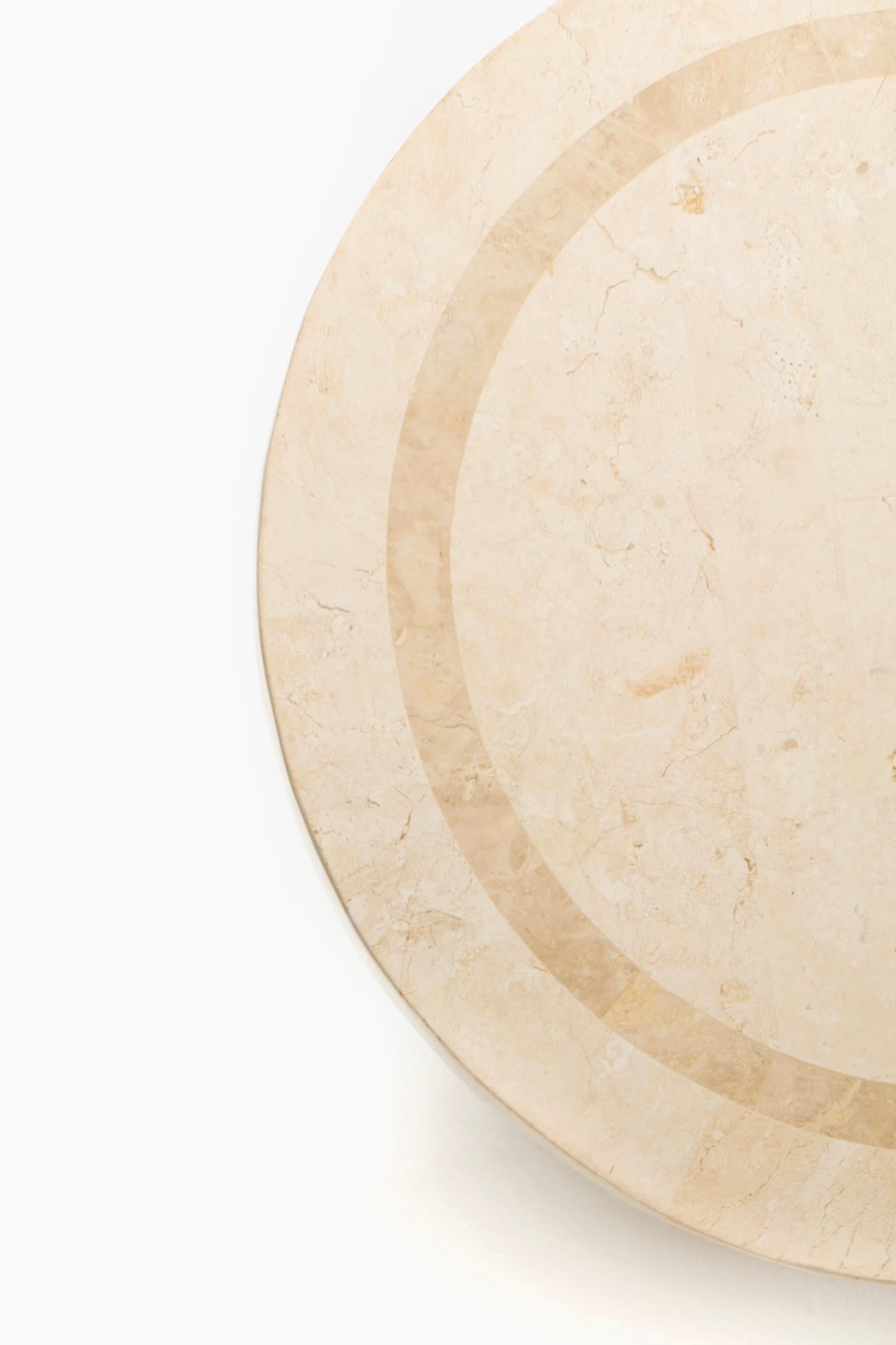 Post Modern Tessellated Travertine Side Table c. 1980 For Sale 2