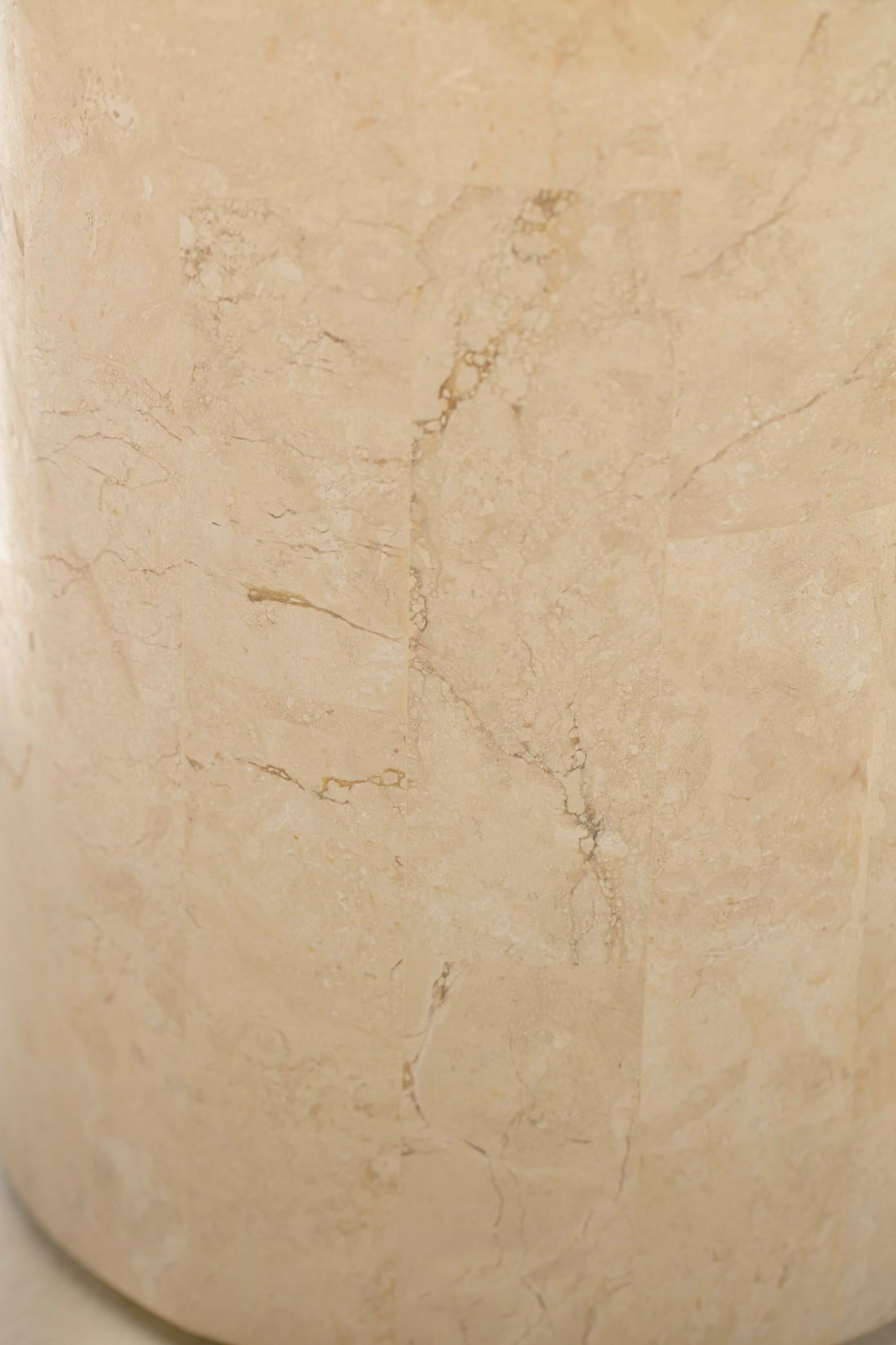 Post Modern Tessellated Travertine Side Table c. 1980 For Sale 3