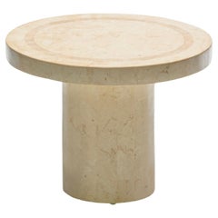 Post Modern Tessellated Travertine Side Table c. 1980