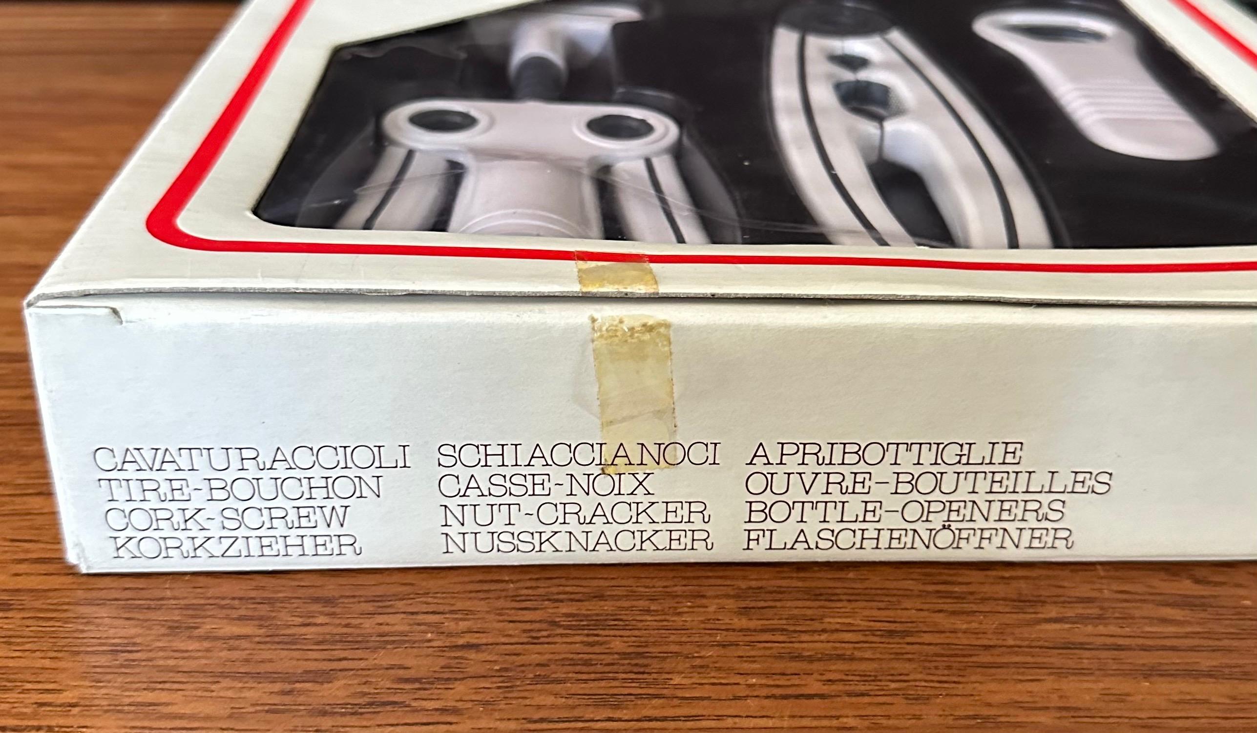 Metal Post-Modern Three Piece Bar Set by Biesse / New in Box For Sale