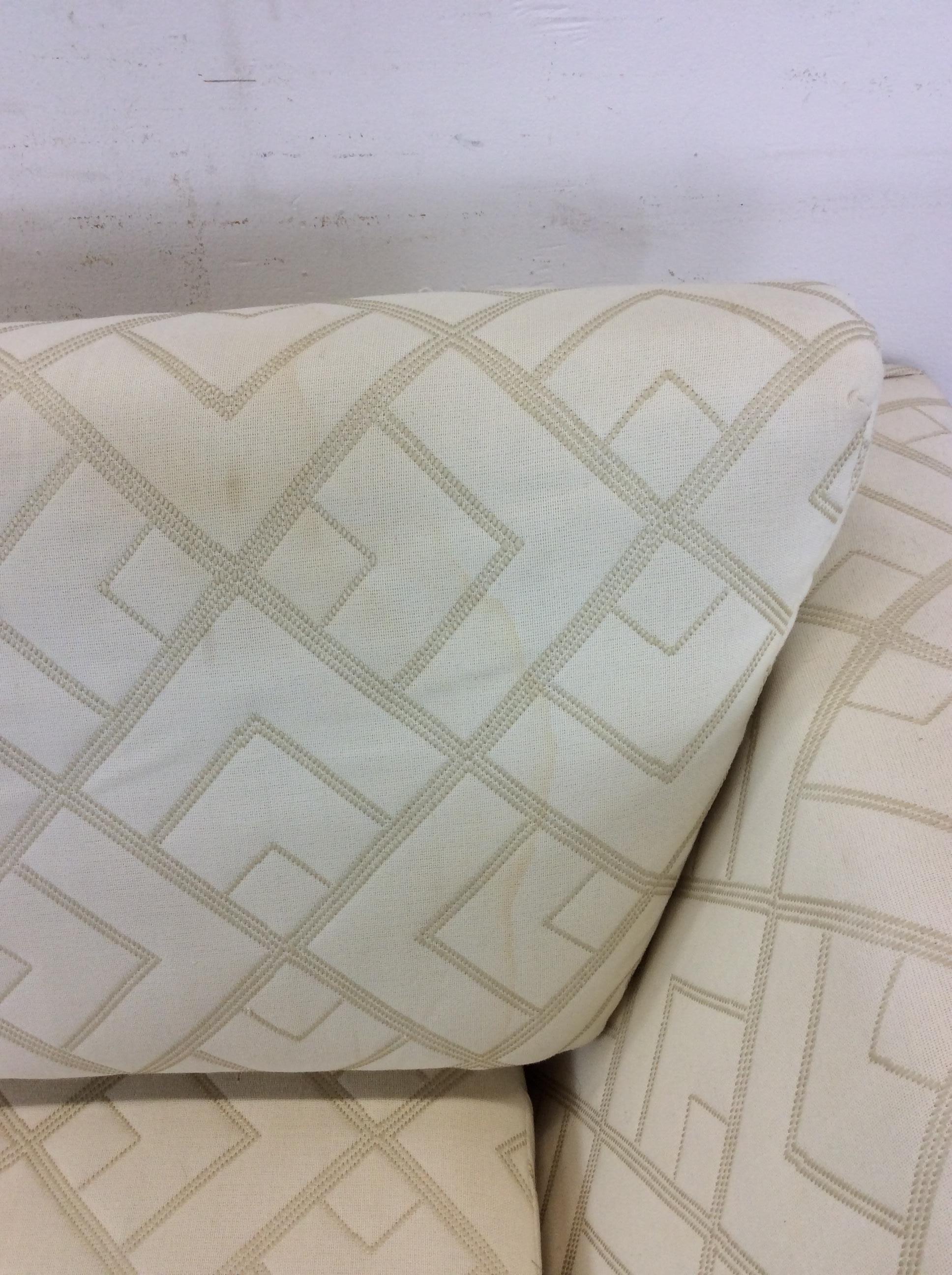 Post Modern Three Seater Sofa with Vintage Uphosltery For Sale 5