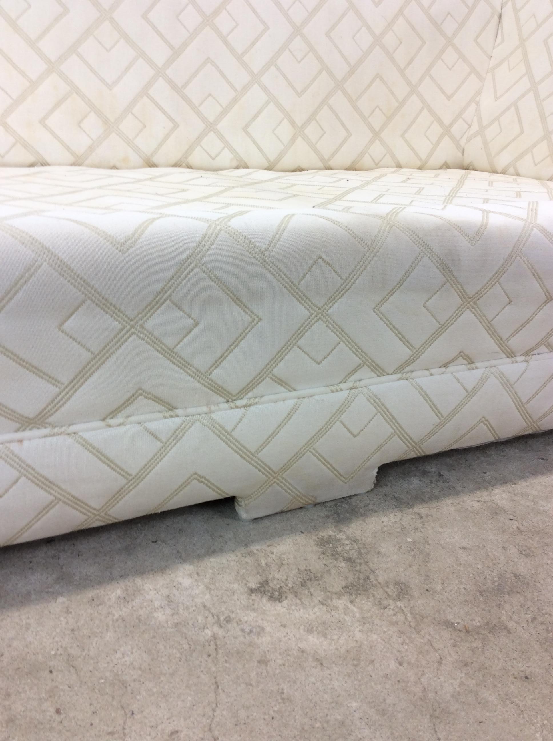 Post Modern Three Seater Sofa with Vintage Uphosltery For Sale 8