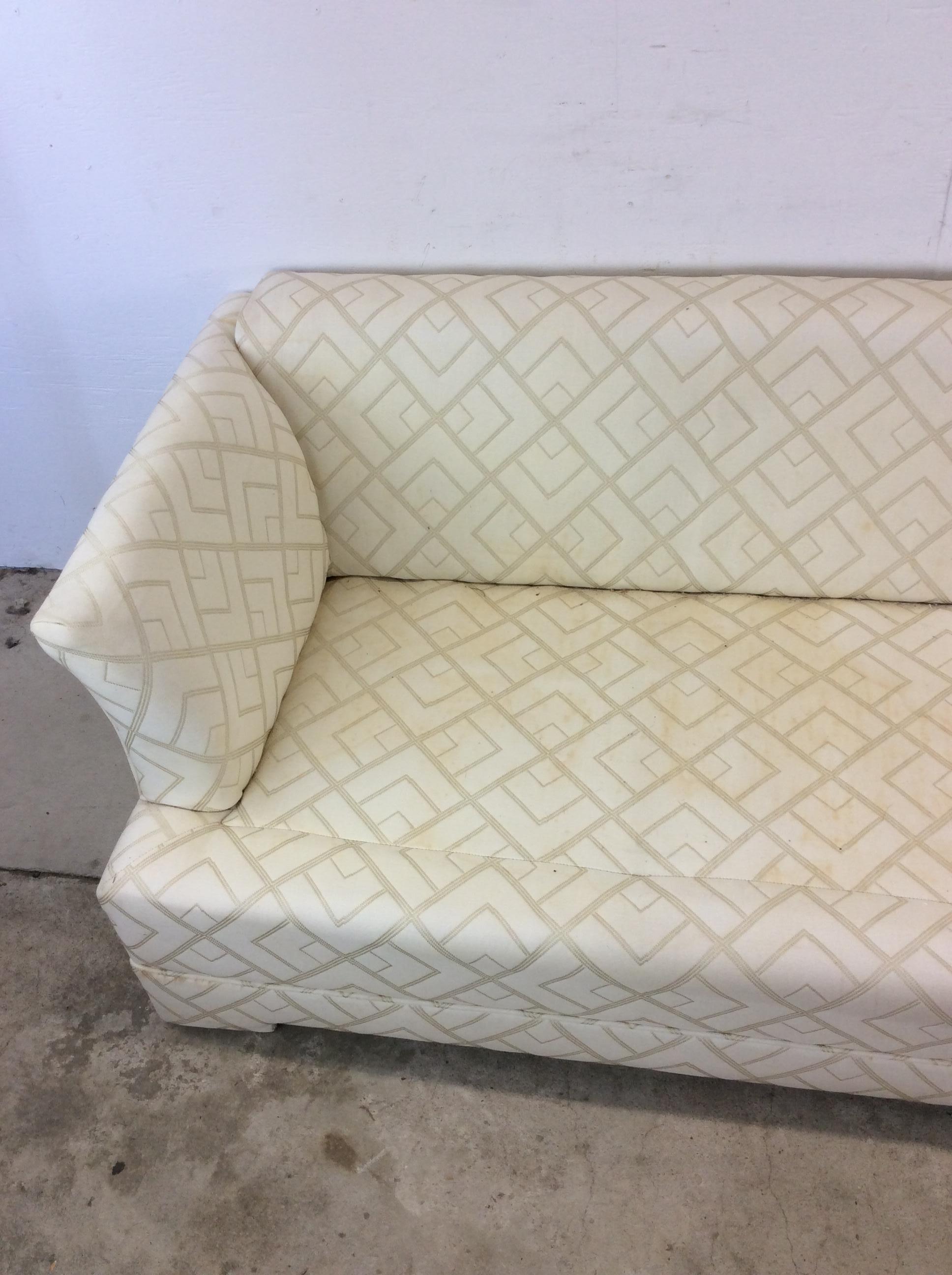 Post Modern Three Seater Sofa with Vintage Uphosltery For Sale 9
