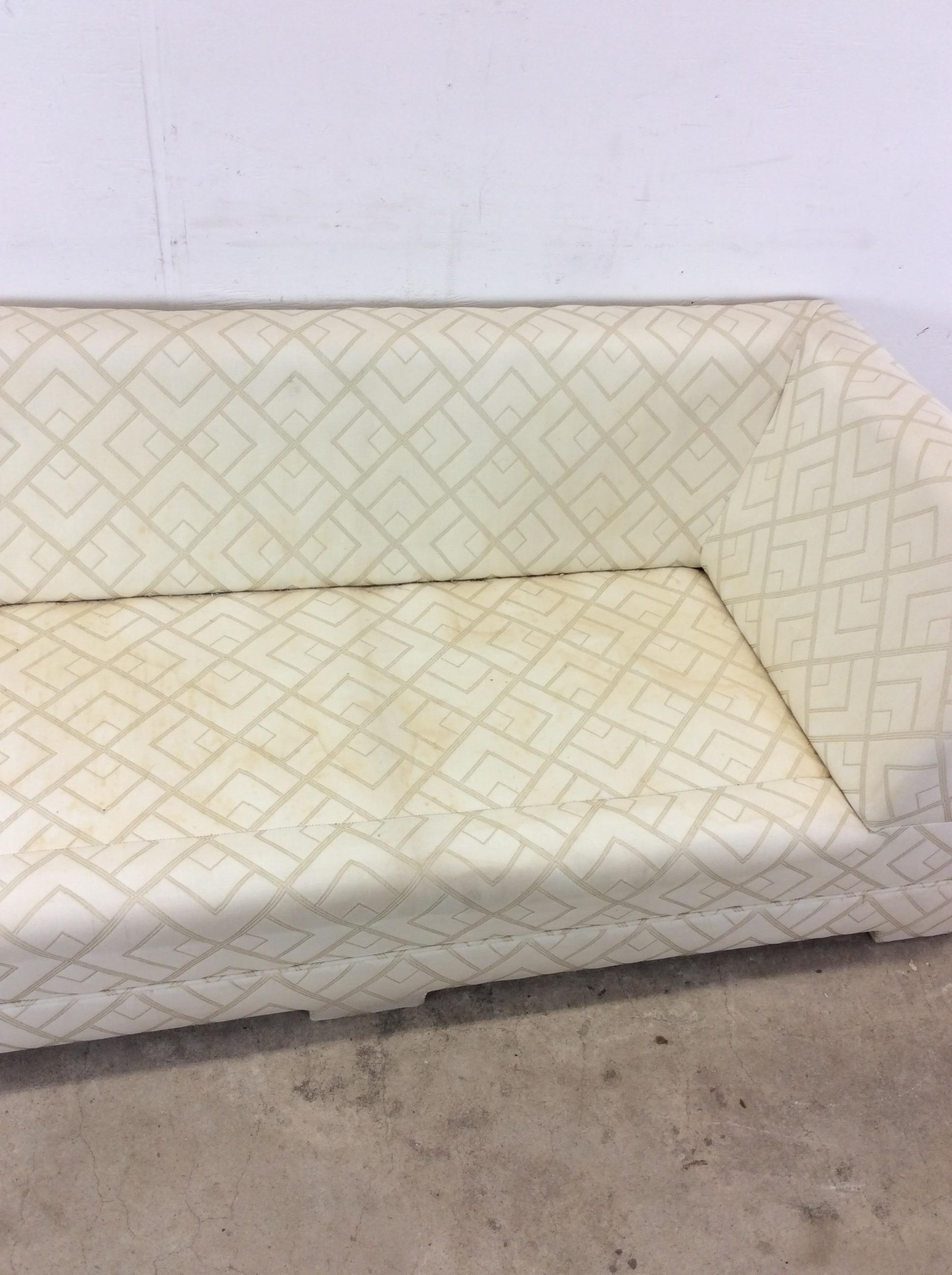 Post Modern Three Seater Sofa with Vintage Uphosltery For Sale 10