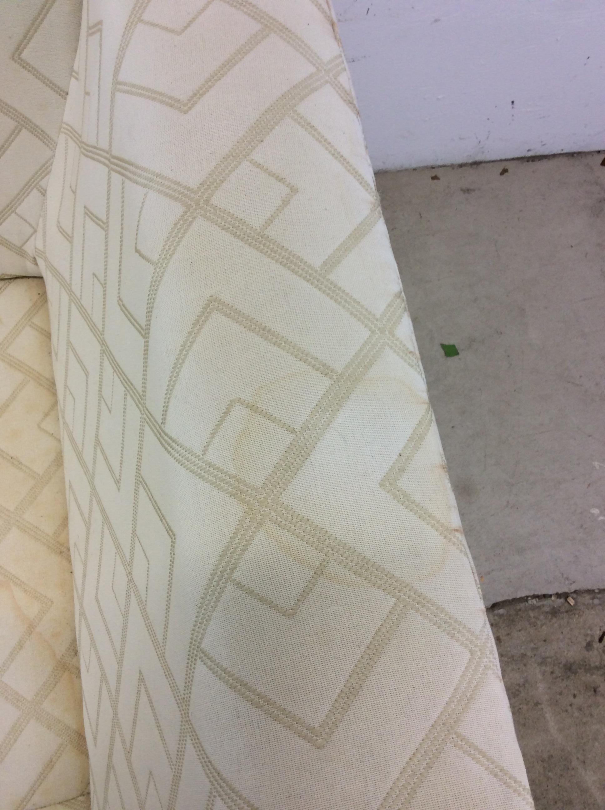 Post Modern Three Seater Sofa with Vintage Uphosltery For Sale 11