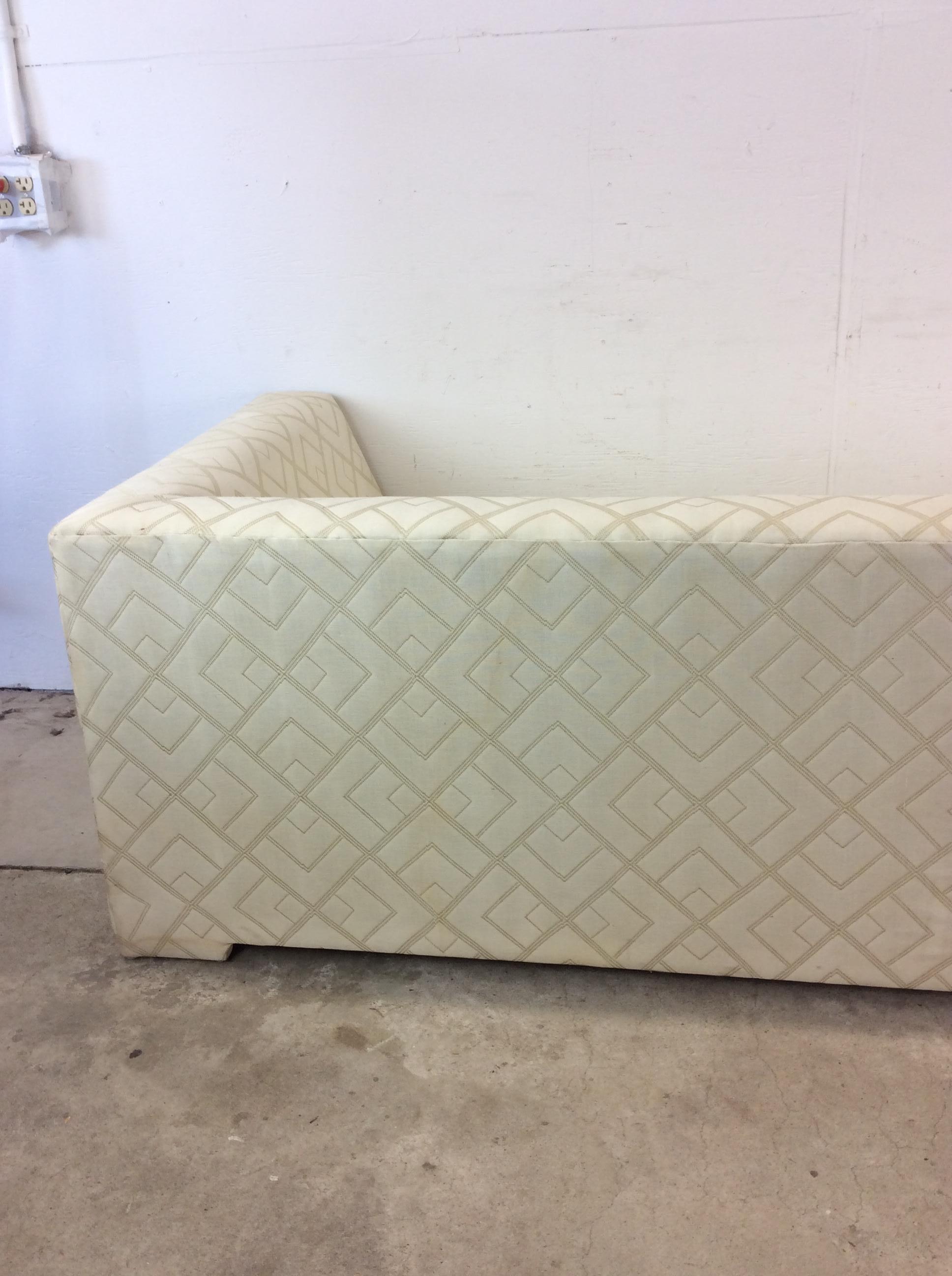 Post Modern Three Seater Sofa with Vintage Uphosltery For Sale 12