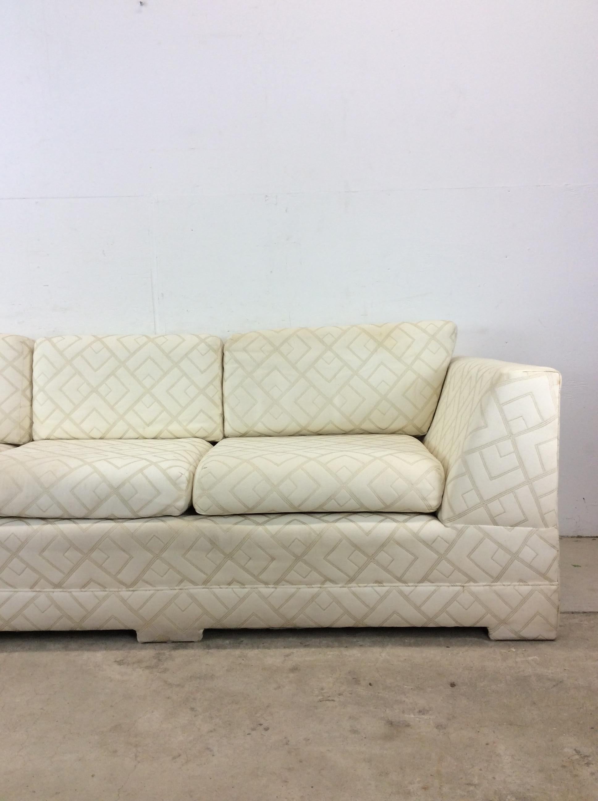 Post-Modern Post Modern Three Seater Sofa with Vintage Uphosltery For Sale