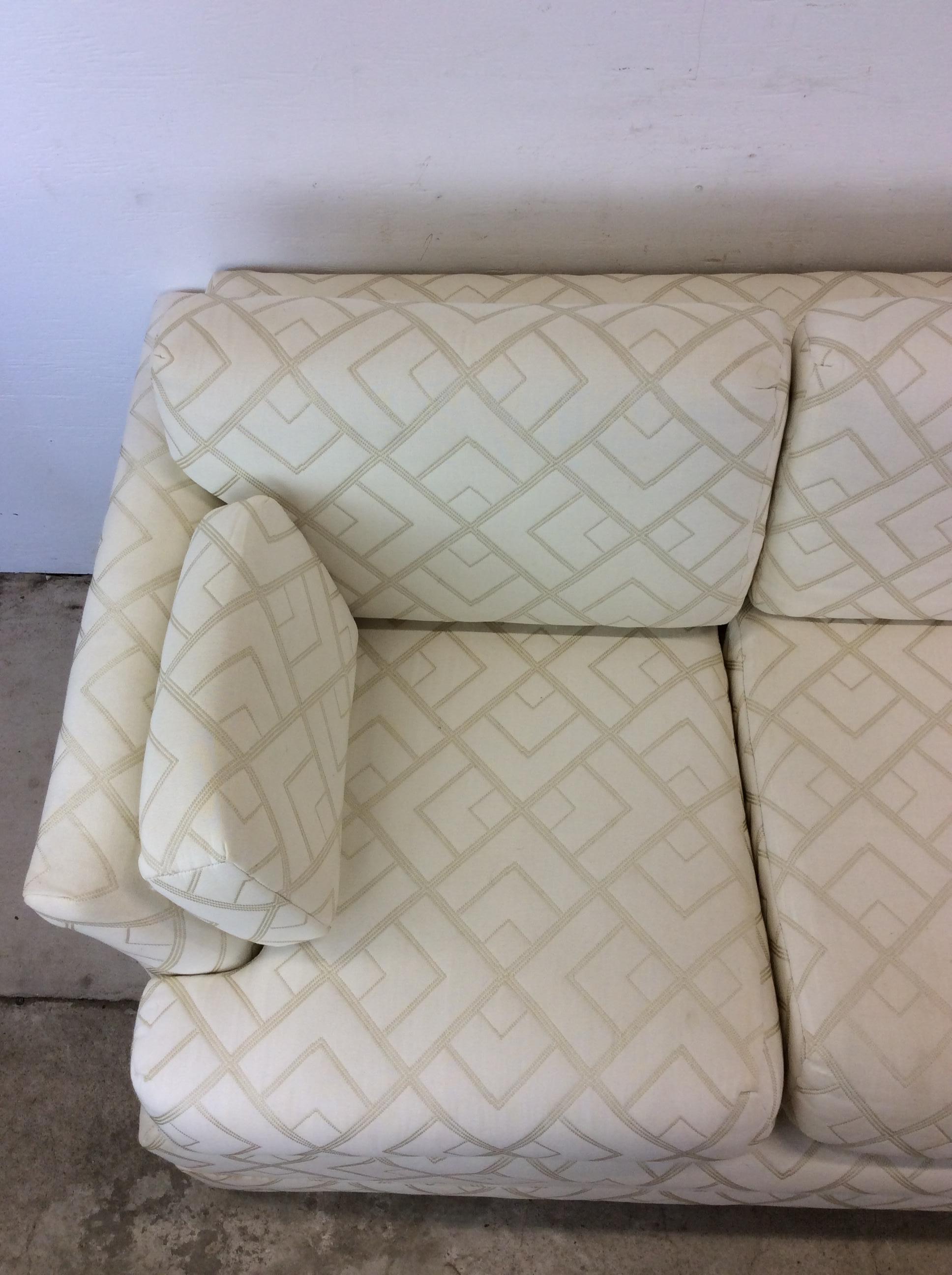 American Post Modern Three Seater Sofa with Vintage Uphosltery For Sale