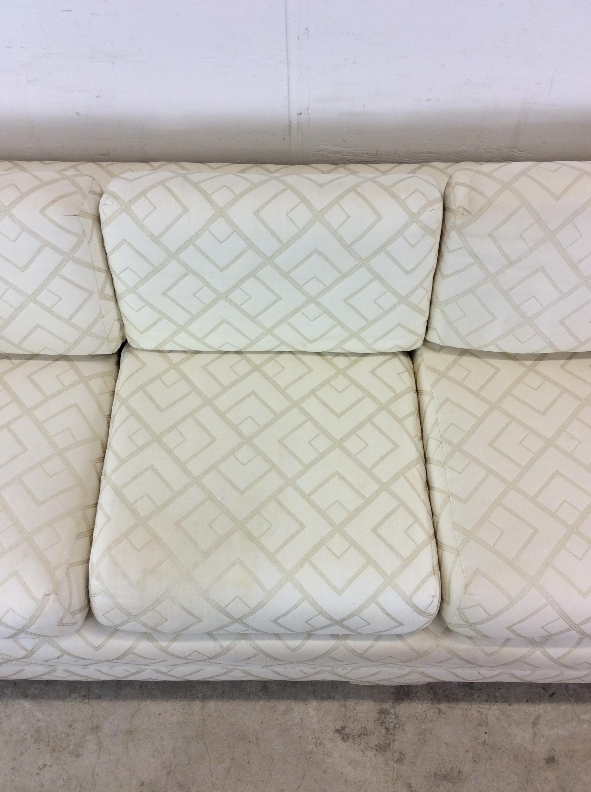 Post Modern Three Seater Sofa with Vintage Uphosltery In Good Condition For Sale In Freehold, NJ