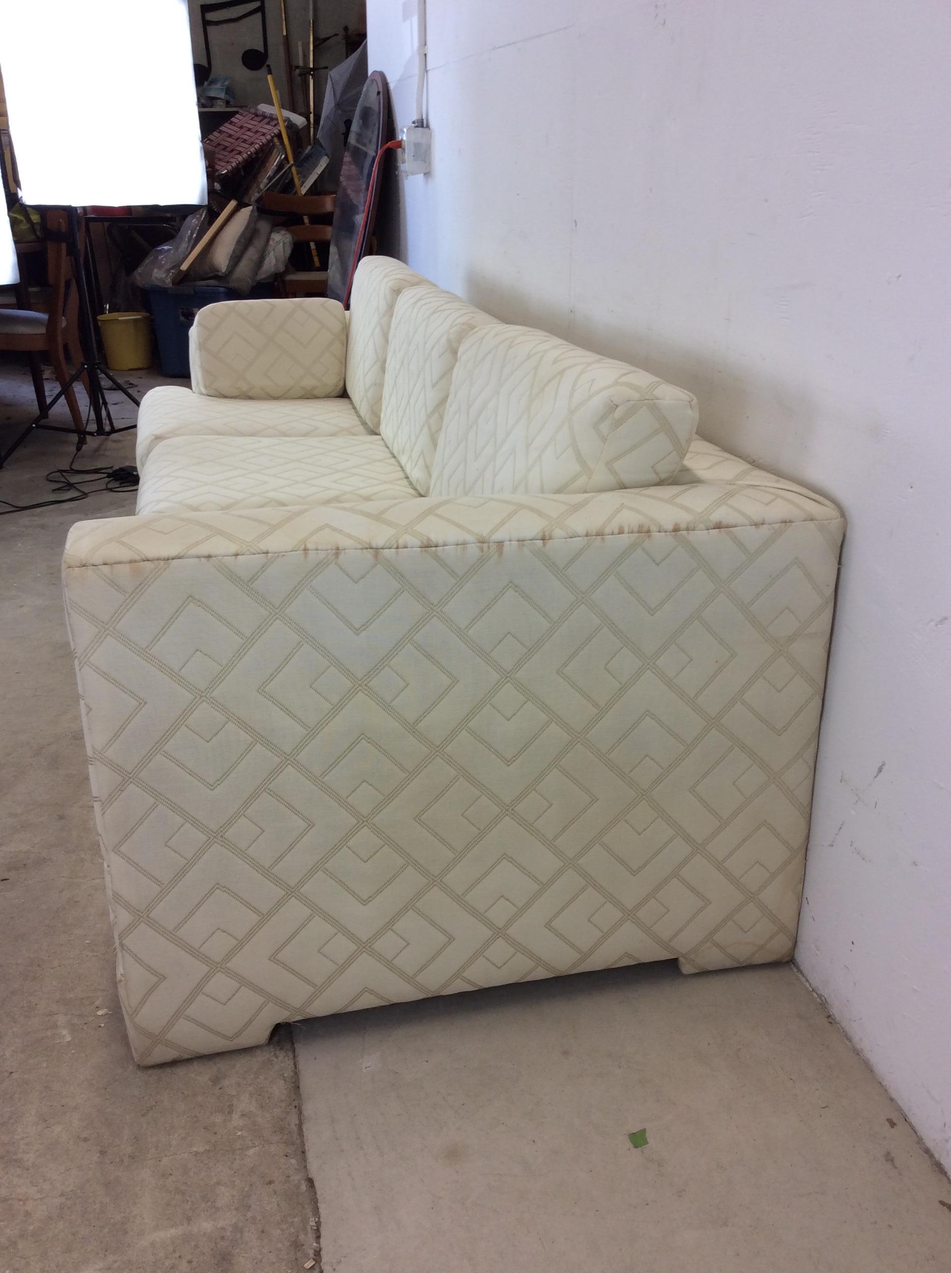 Upholstery Post Modern Three Seater Sofa with Vintage Uphosltery For Sale
