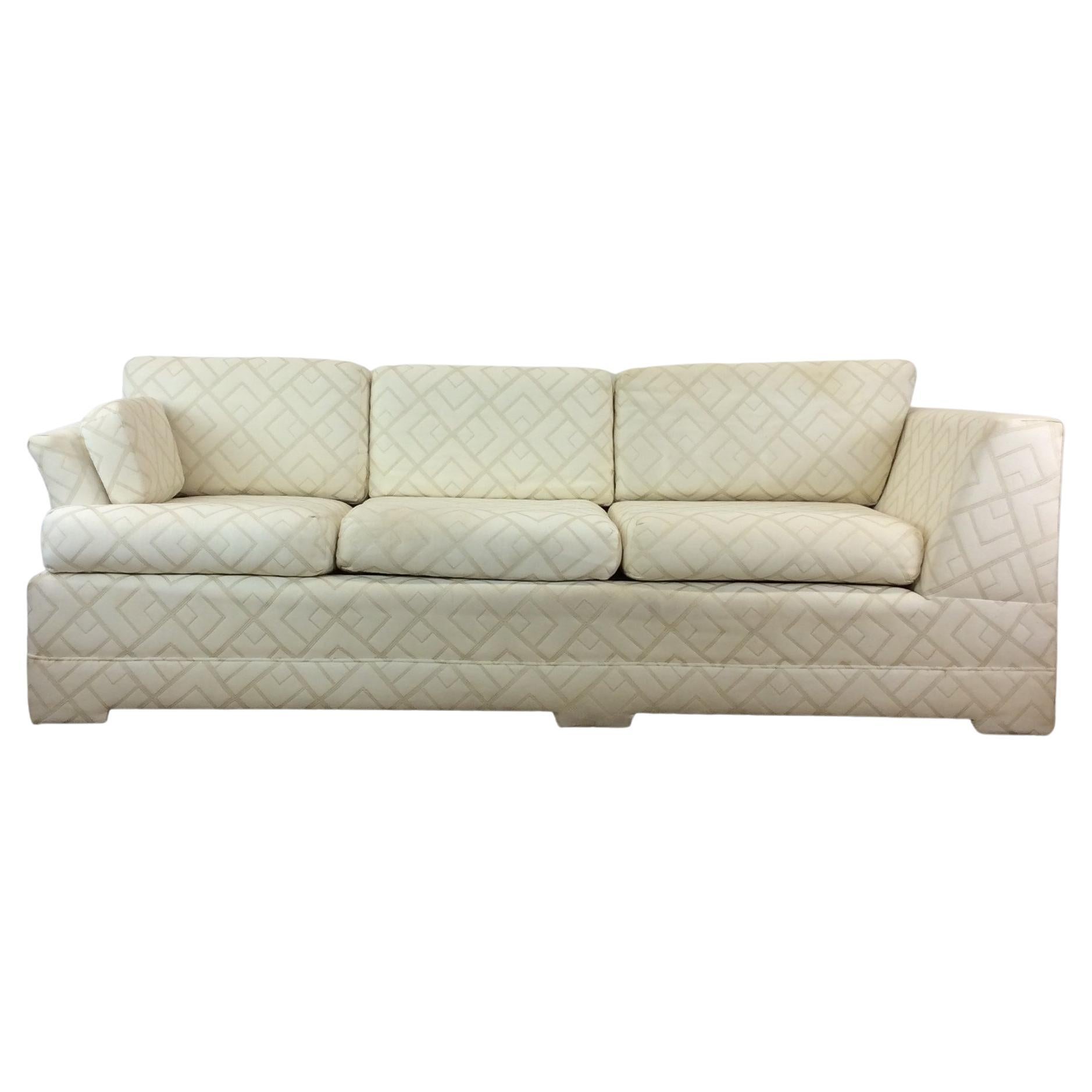 Post Modern Three Seater Sofa with Vintage Uphosltery