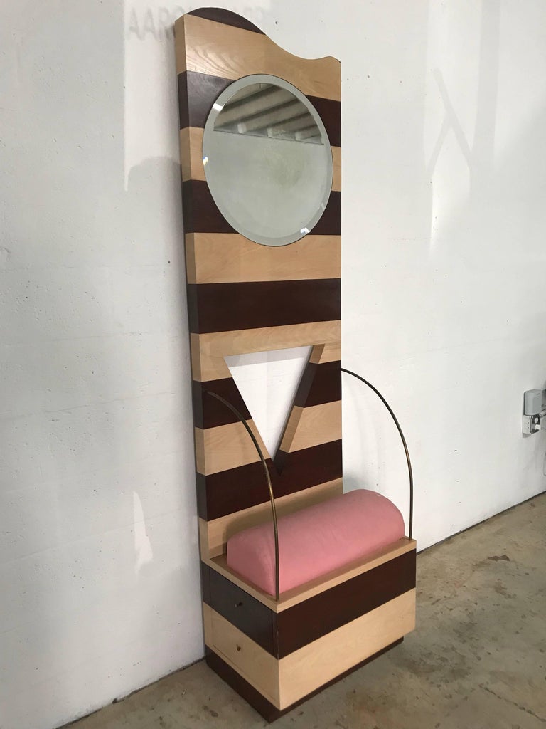 Post Modern Throne Or Entry Chair With Mirror