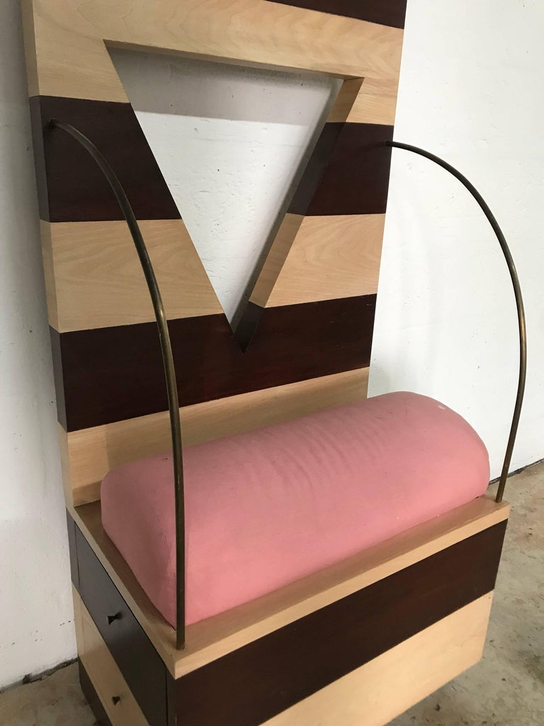 Post Modern Throne Or Entry Chair With Mirror