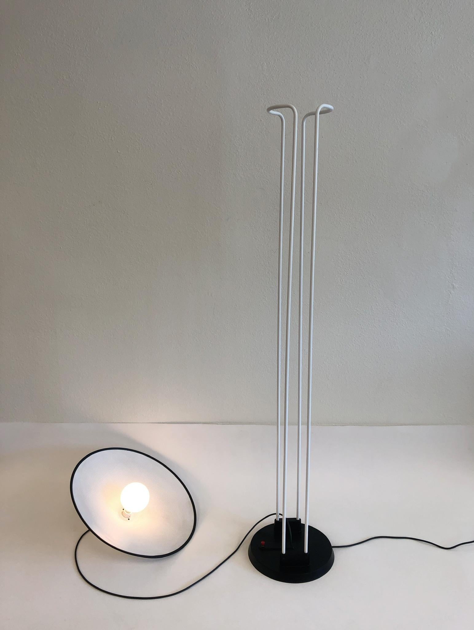 Powder-Coated Postmodern Torchiere Floor Lamp by Ron Rezek For Sale