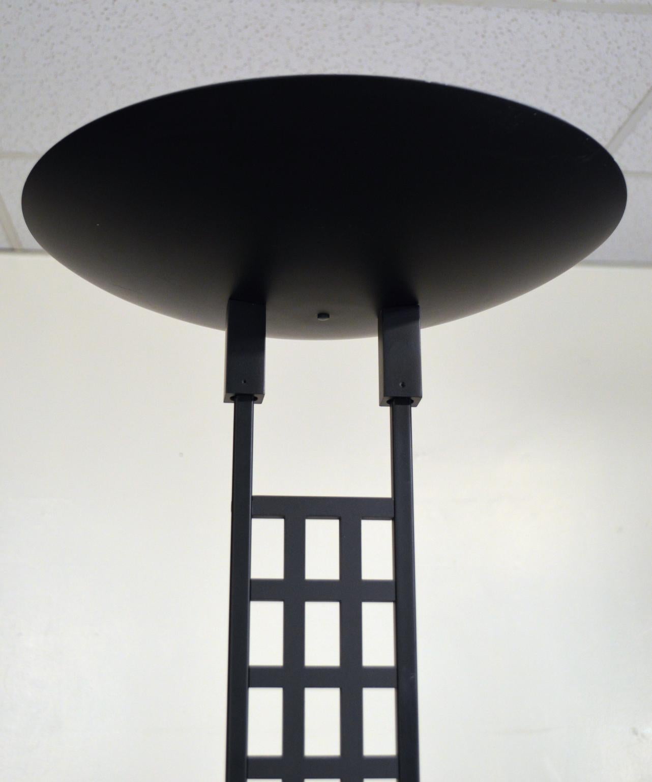American Pair Black Post-Modern Torchiere Lamps by Robert Sonneman for Kovacs, 1980's For Sale