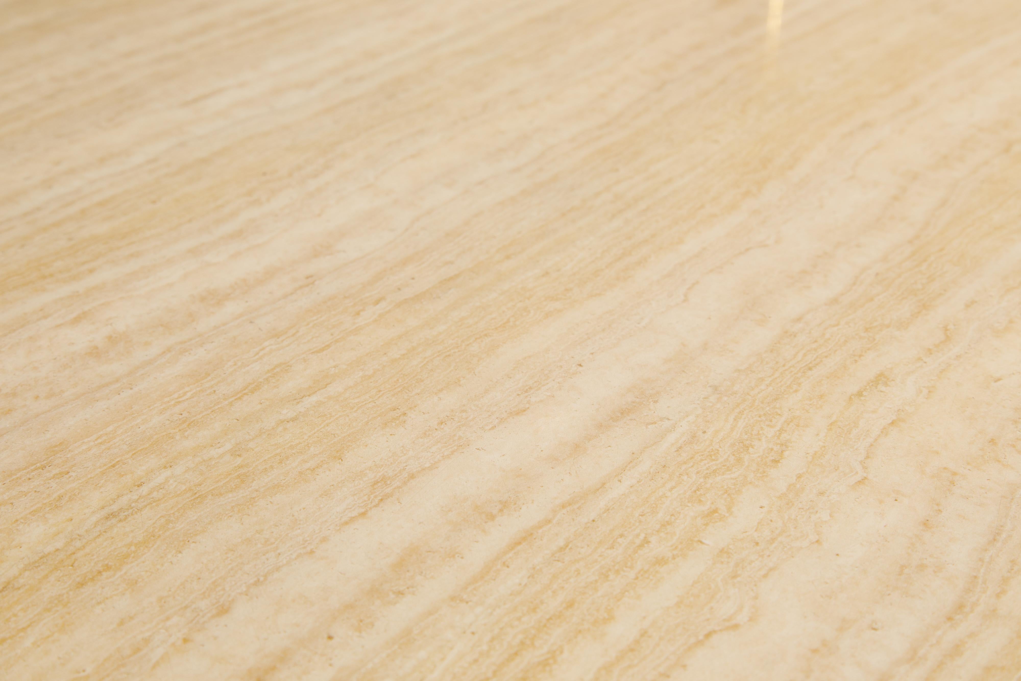 Post-Modern Travertine and Marble Dining Table, circa 1990s 7