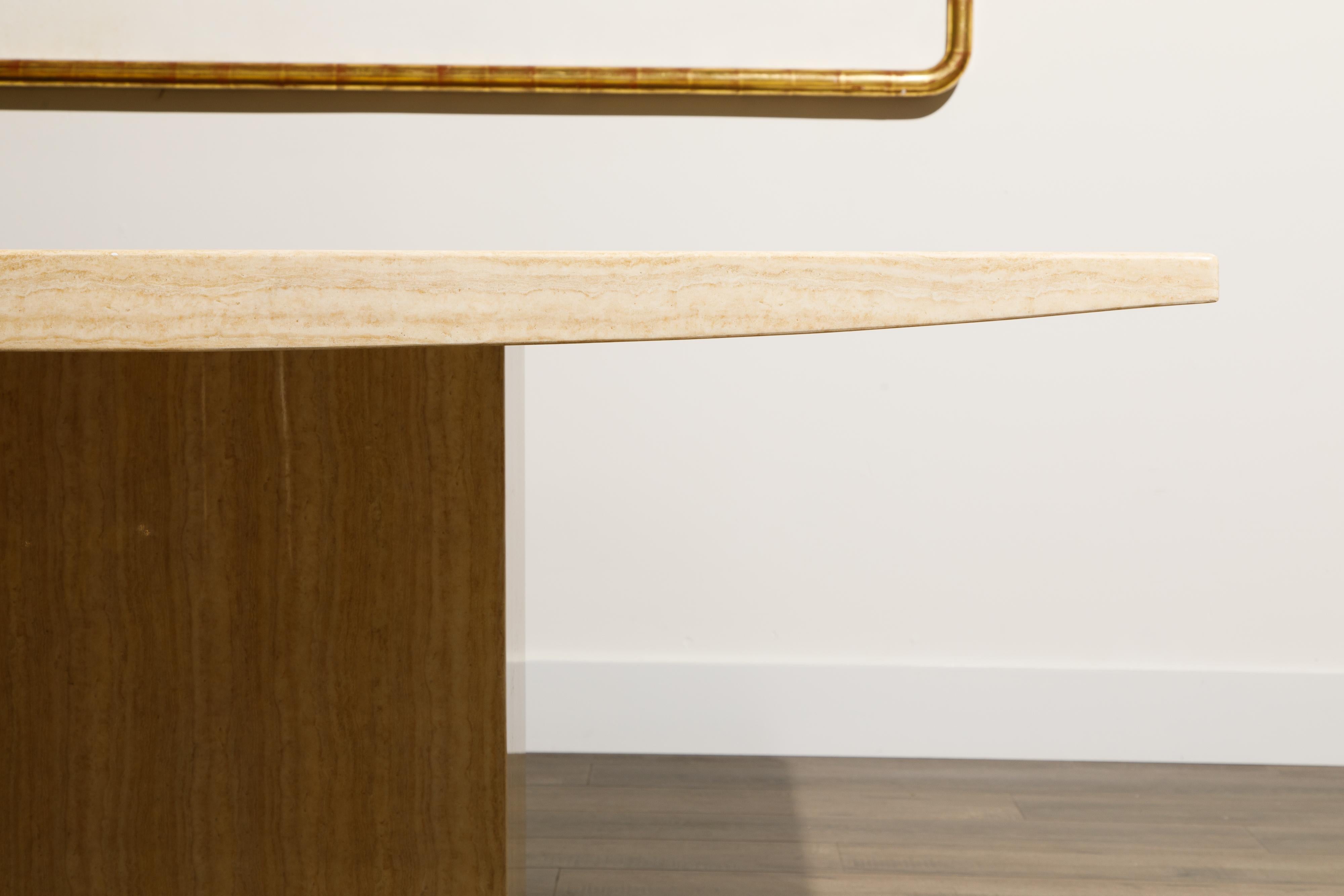 Post-Modern Travertine and Marble Dining Table, circa 1990s 13