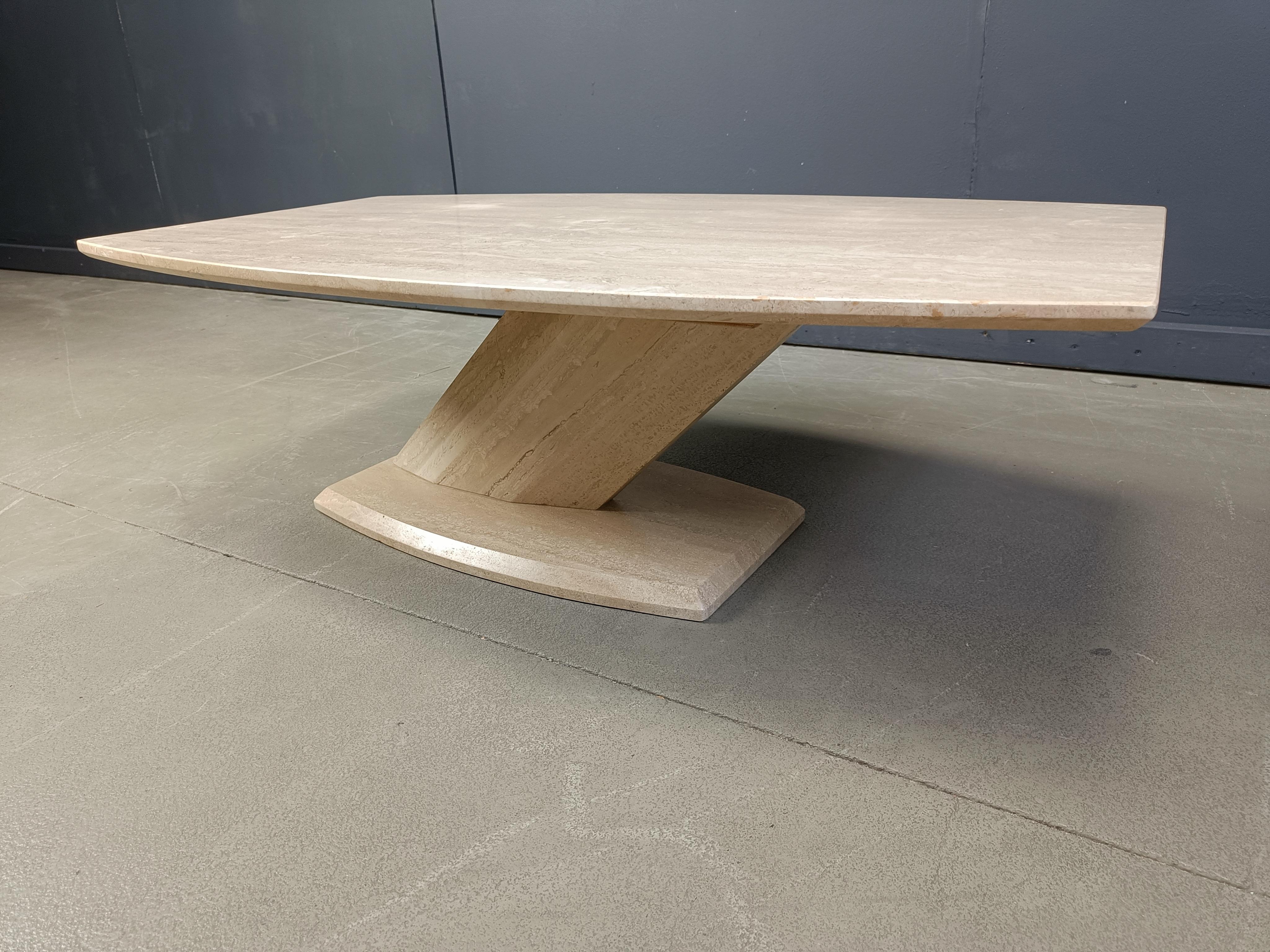 Post-Modern Post modern travertine coffee table, 1980s For Sale