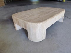 Postmodern Travertine Coffee Table in the Manner of Michael Taylor