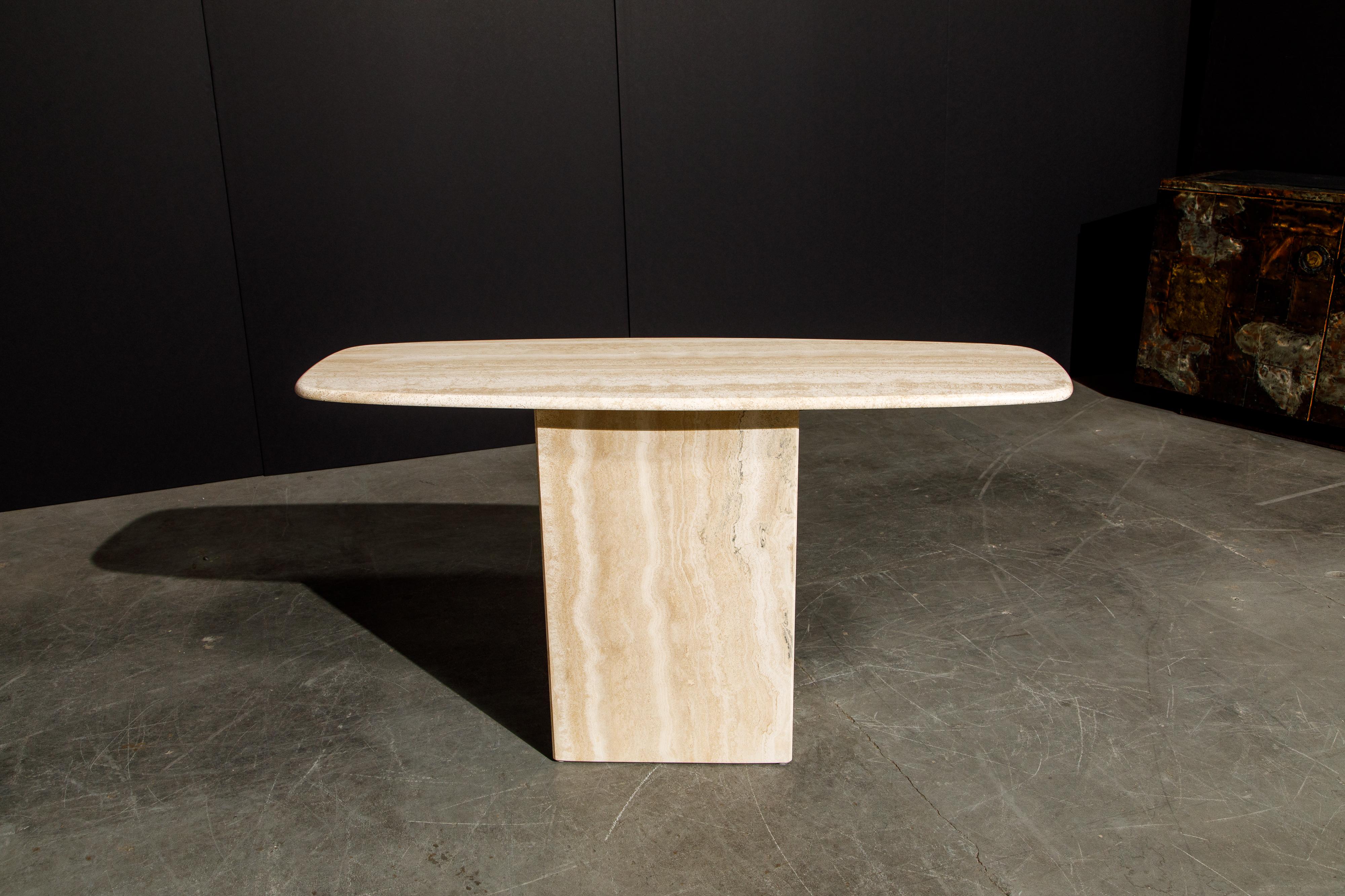 Post-Modern Travertine Console Table, 1980s 5