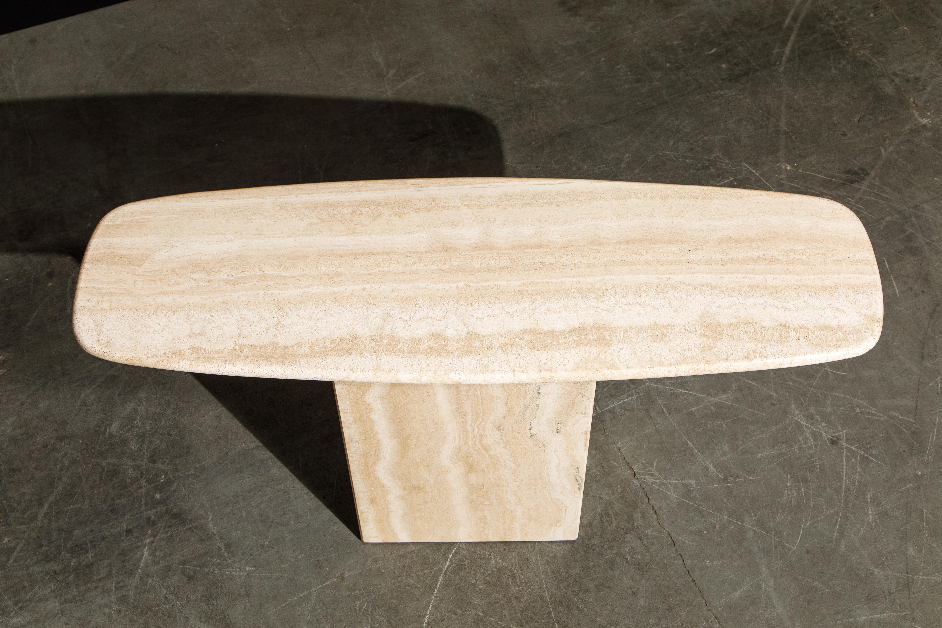 Post-Modern Travertine Console Table, 1980s 7