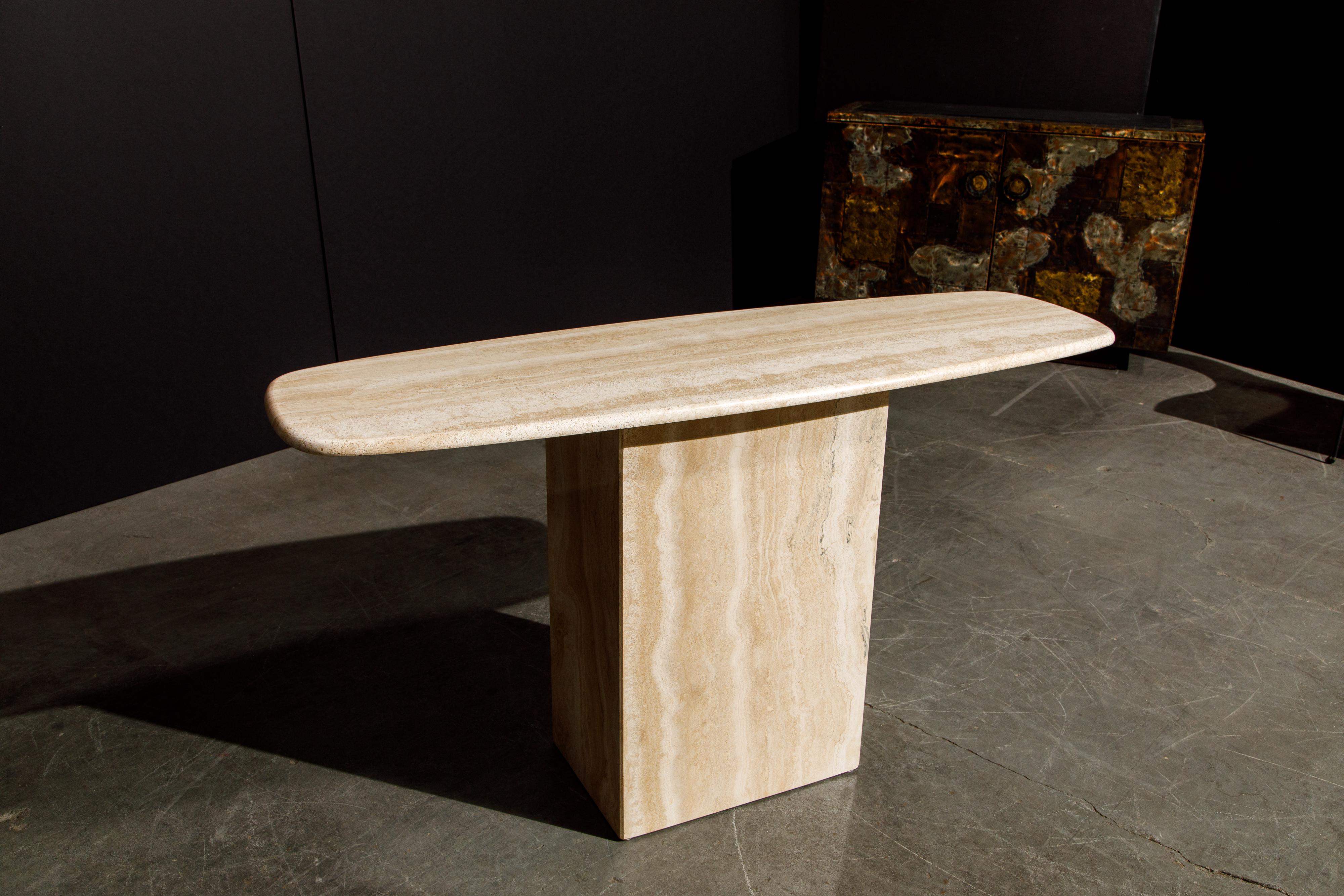 Post-Modern Travertine Console Table, 1980s 9