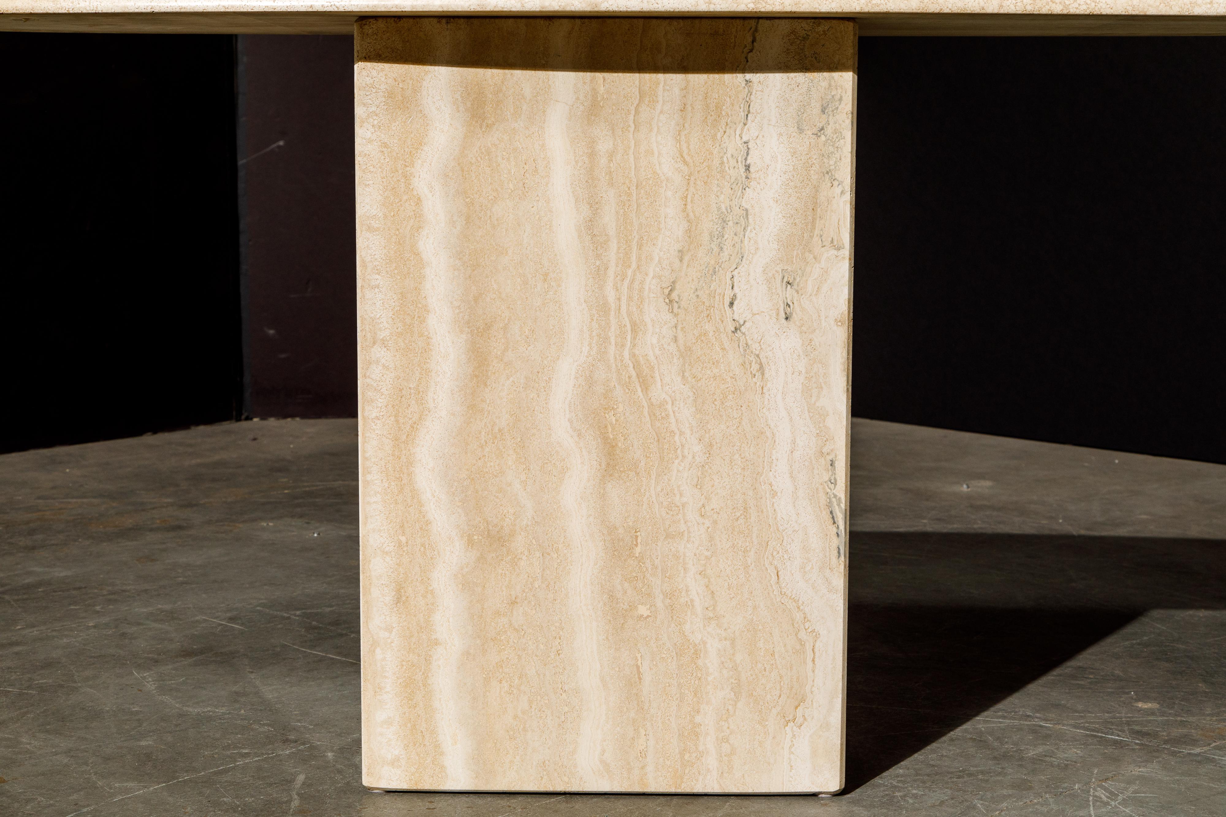 Post-Modern Travertine Console Table, 1980s 10