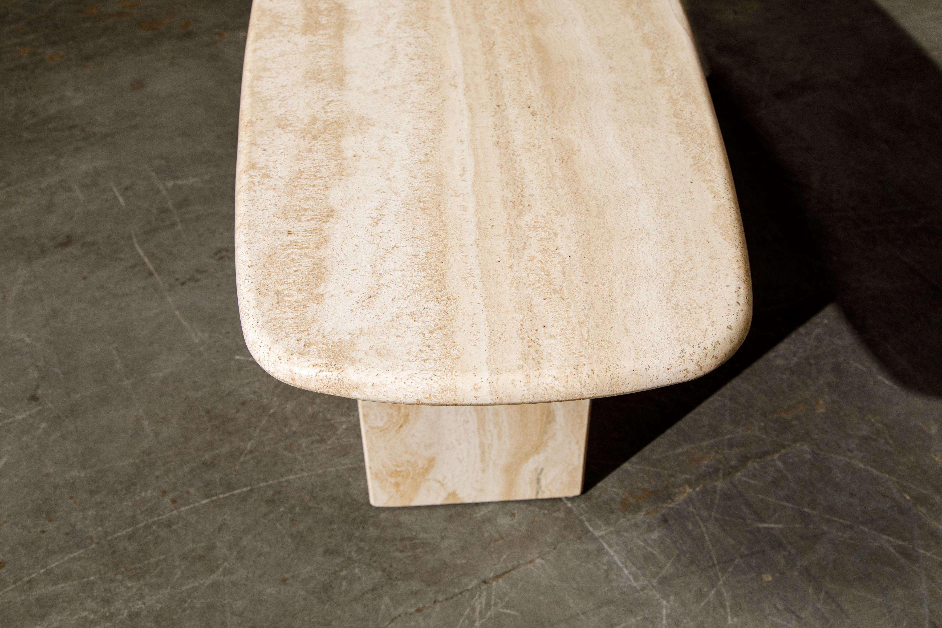 Post-Modern Travertine Console Table, 1980s 11