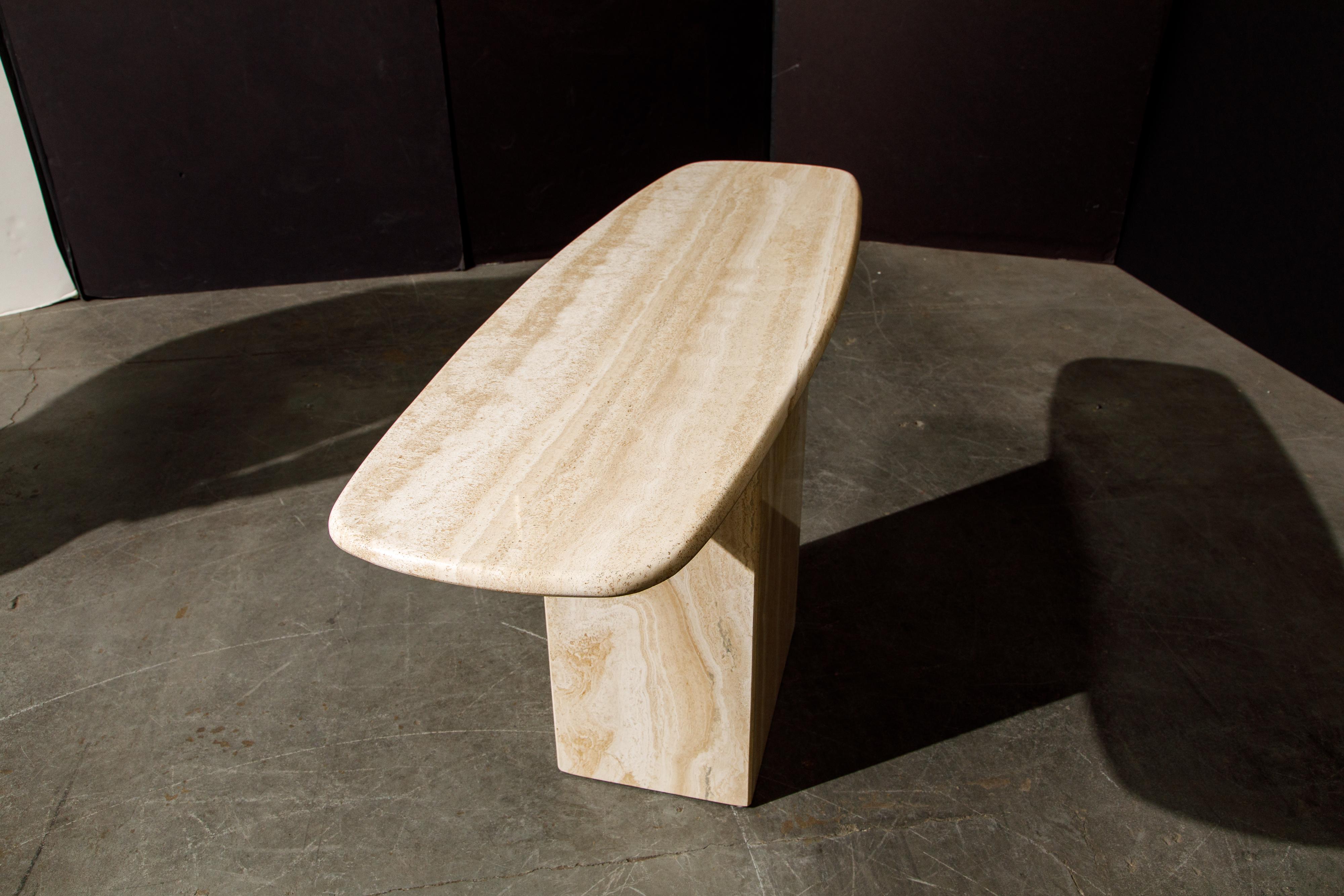 Post-Modern Travertine Console Table, 1980s 12