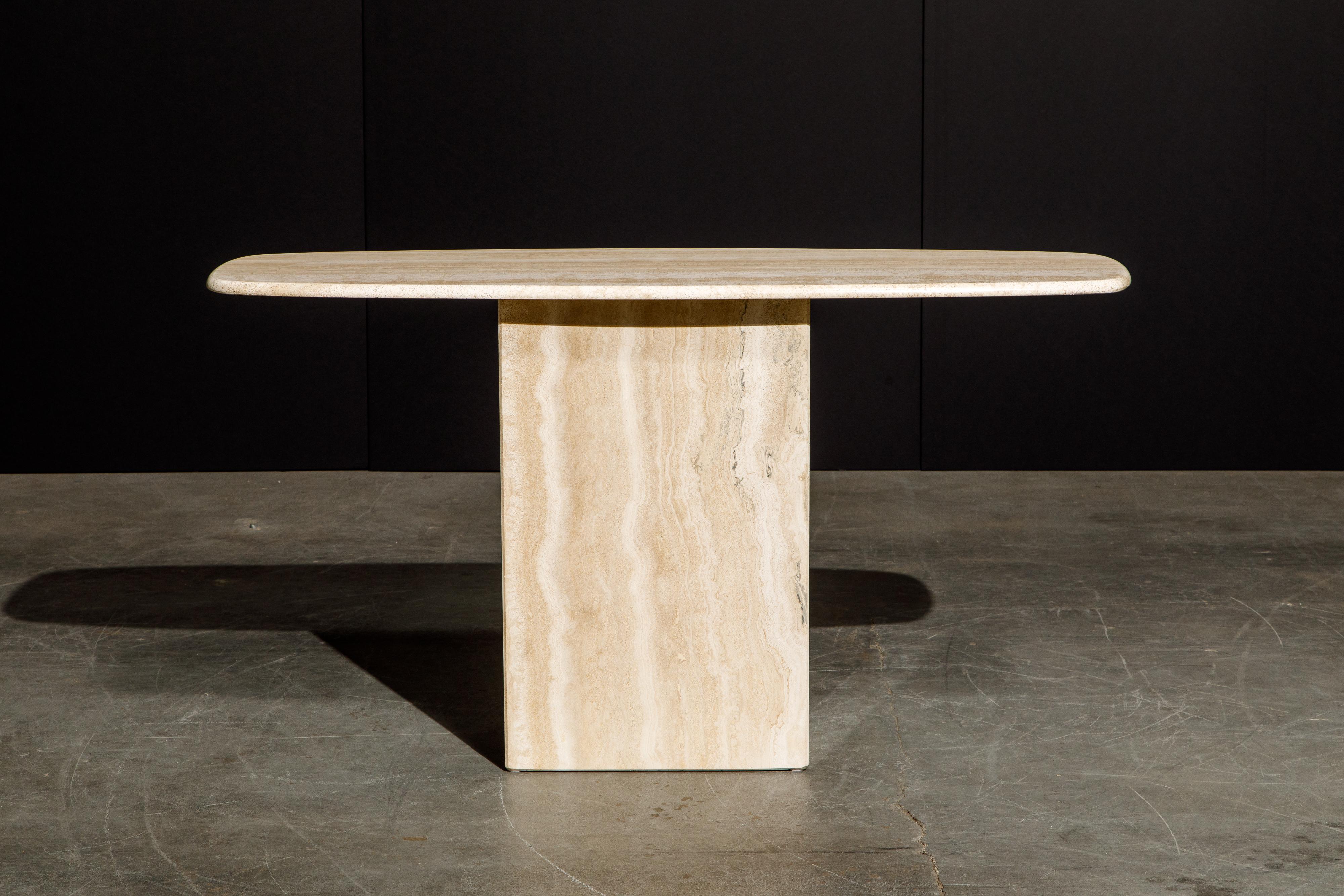 Post-Modern Travertine Console Table, 1980s In Excellent Condition In Los Angeles, CA