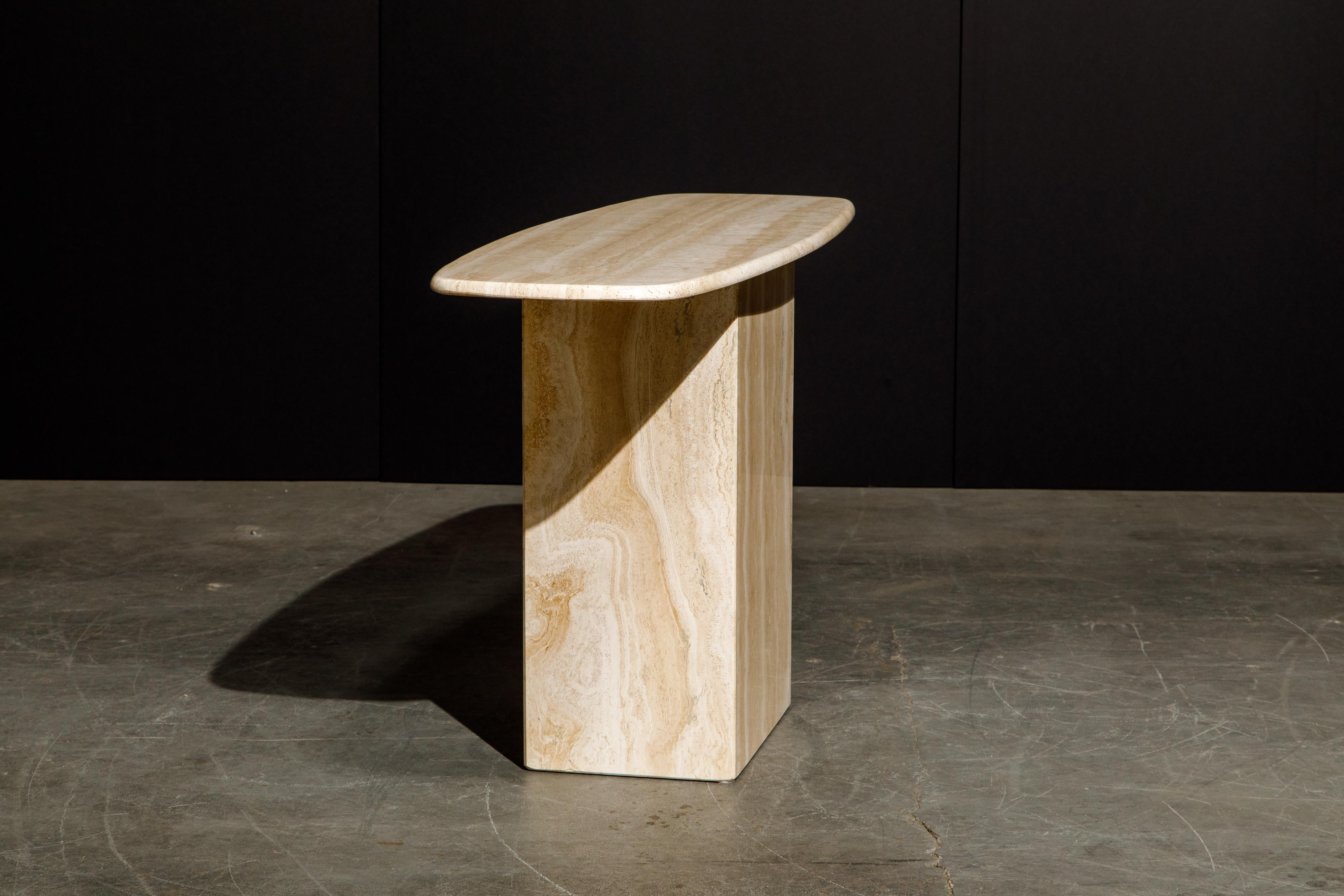 Post-Modern Travertine Console Table, 1980s 1