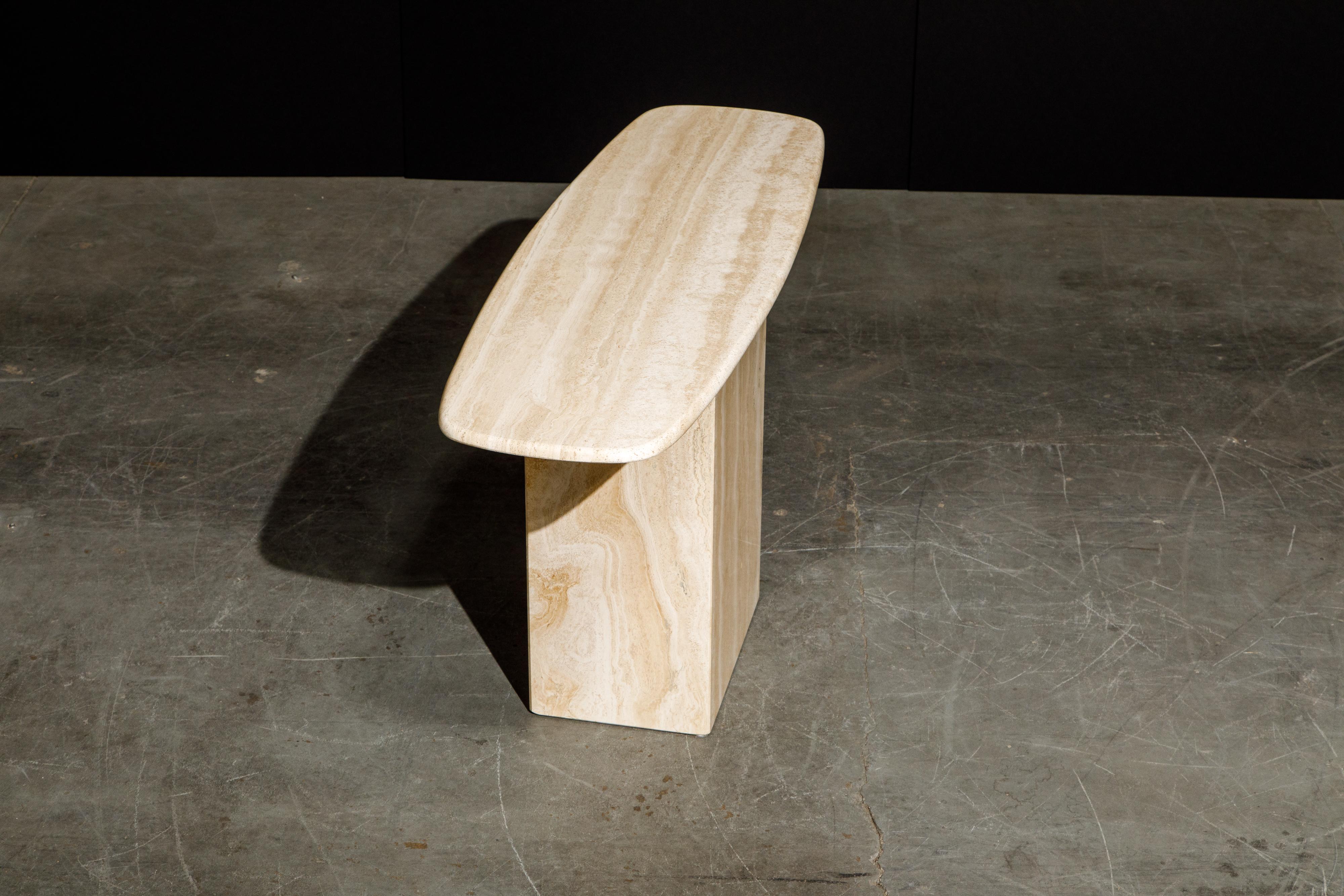 Post-Modern Travertine Console Table, 1980s 2