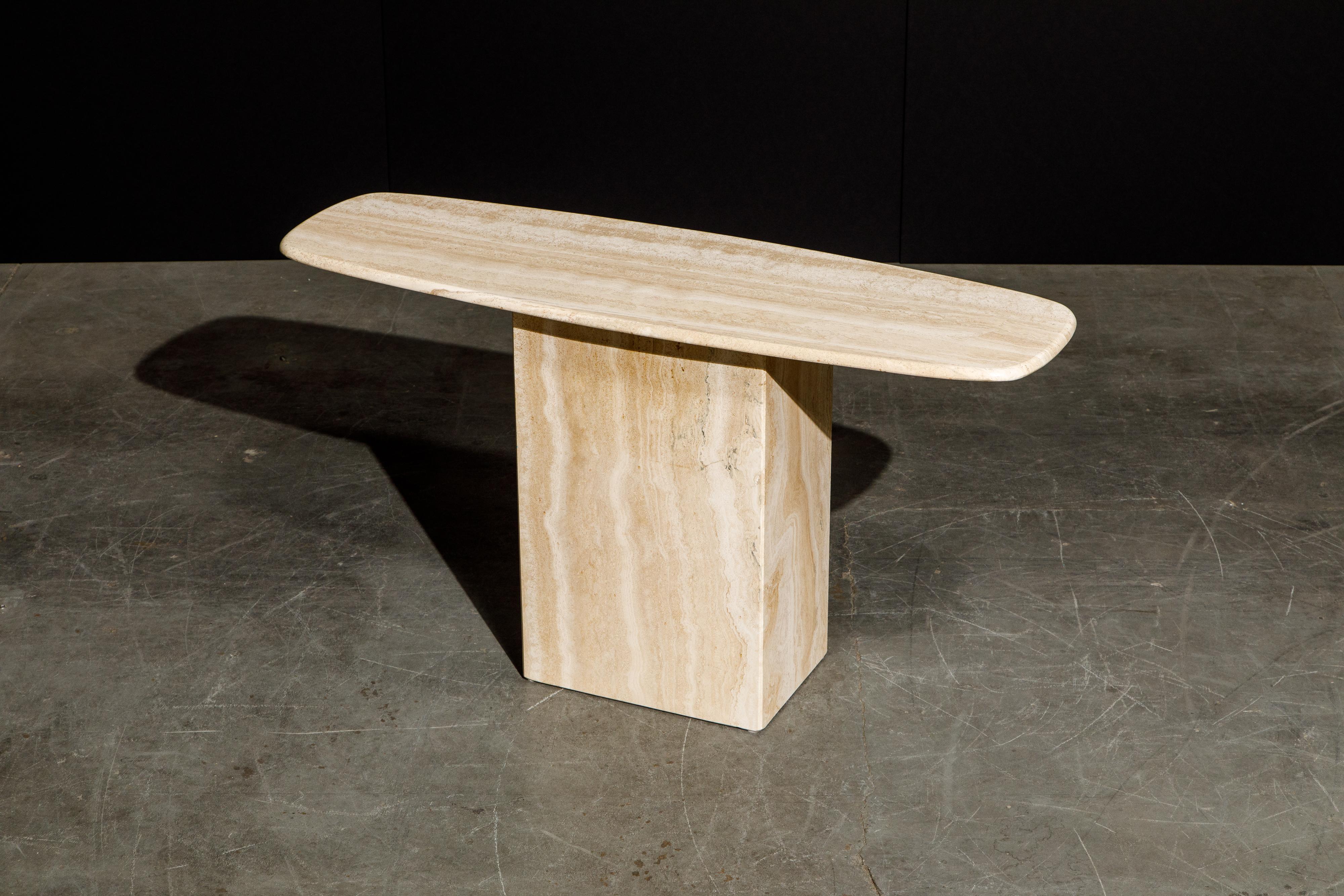 Post-Modern Travertine Console Table, 1980s 4
