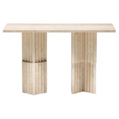 Post-Modern Travertine Console Table, Italy, 1970s