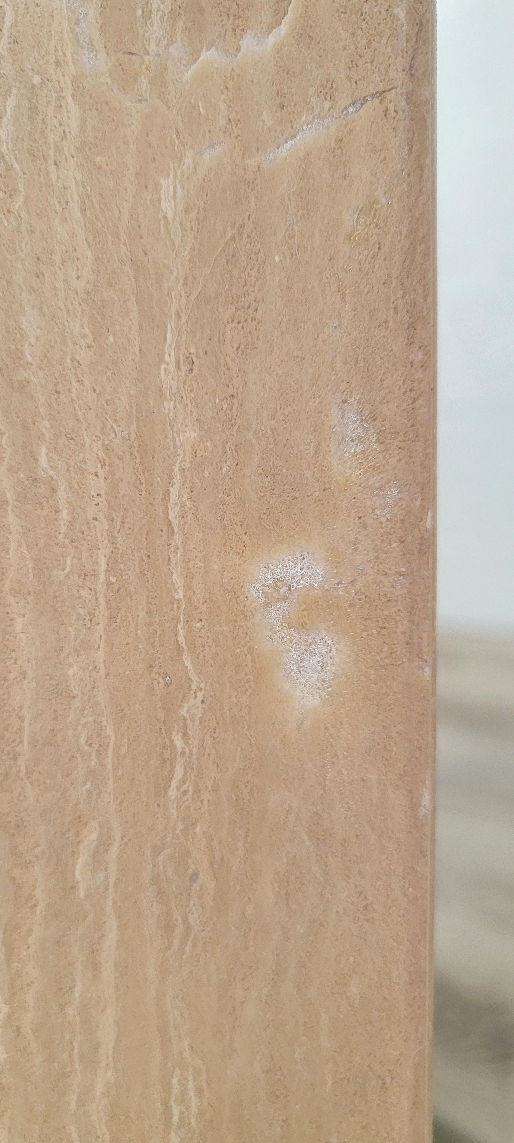 Post-Modern Travertine Cube Side Tables For Sale 2