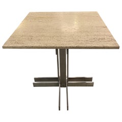 Post Modern Travertine Dining Cafe Table