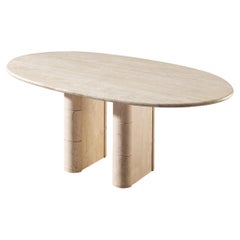 Post-Modern Travertine Dining Table