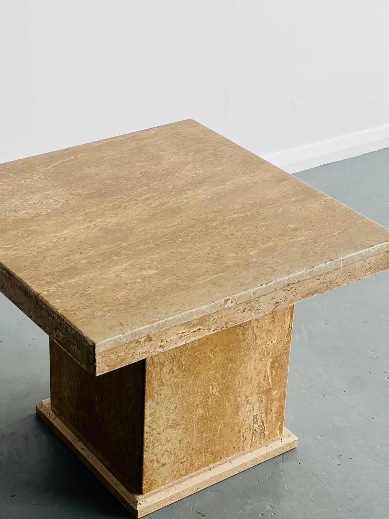 Post Modern Travertine Marble Coffee Table at 1stDibs