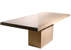 Post Modern Travertine Marble Pedestal Dining Table Made in Italy c. 1970's