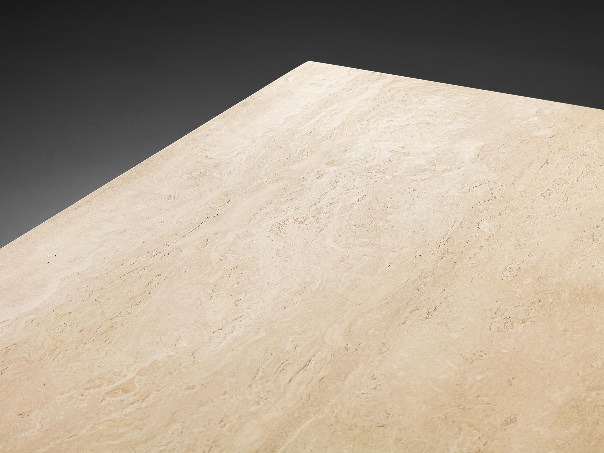 Italian Post-Modern Travertine Rectangular Dining Table from Italy