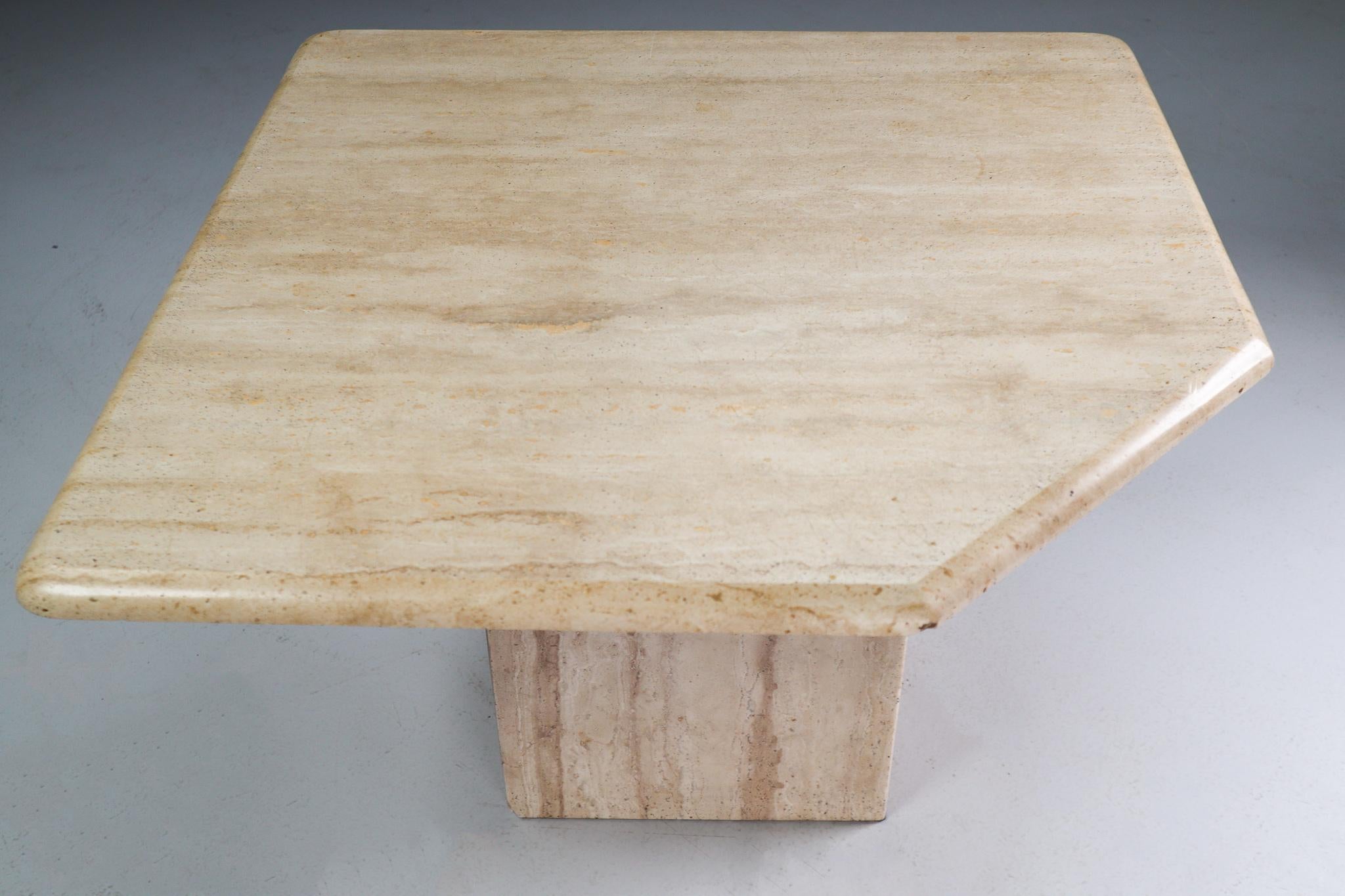 Post-Modern Travertine Side/Coffee Table, Italy, 1970s In Good Condition For Sale In Almelo, NL