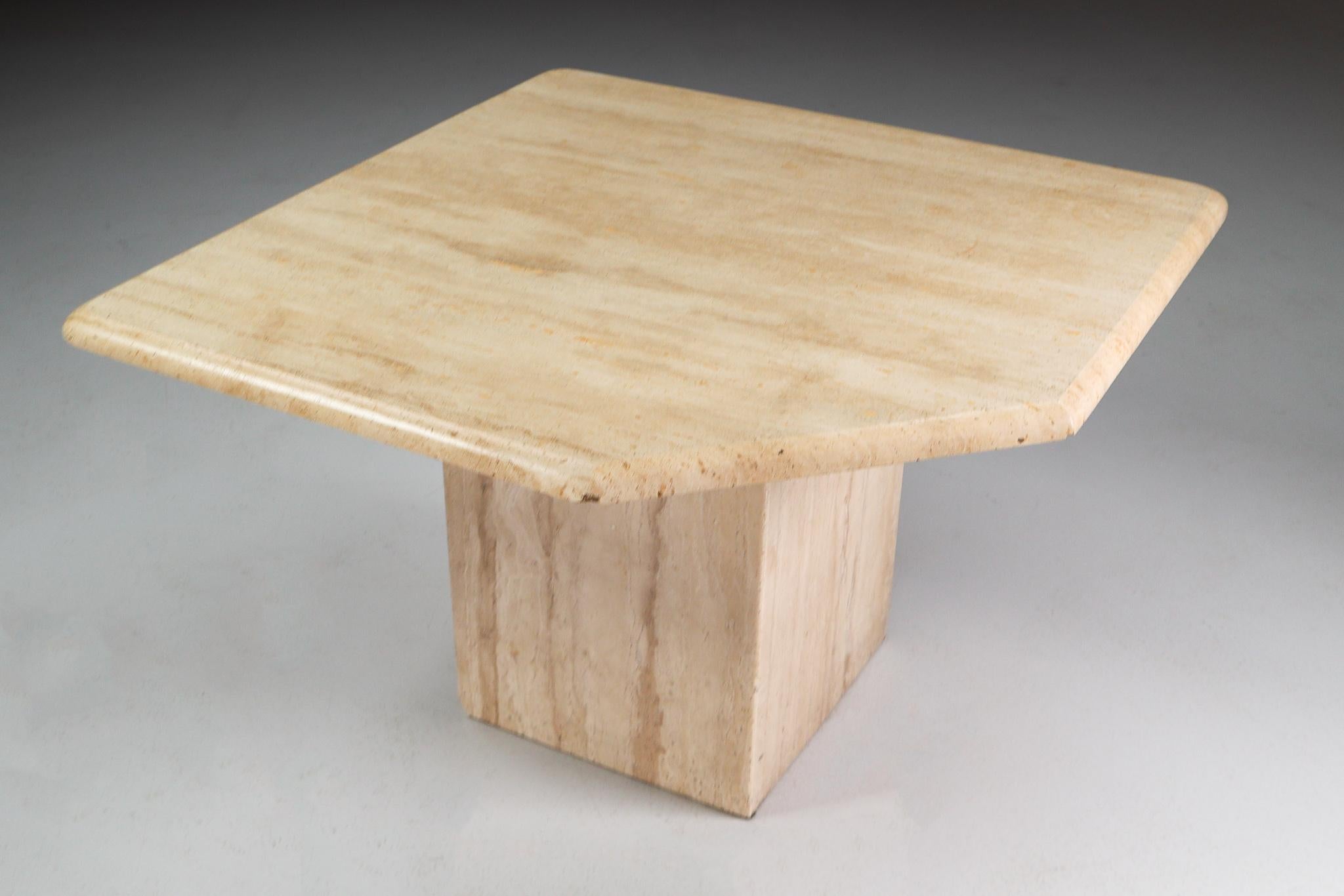 20th Century Post-Modern Travertine Side/Coffee Table, Italy, 1970s For Sale