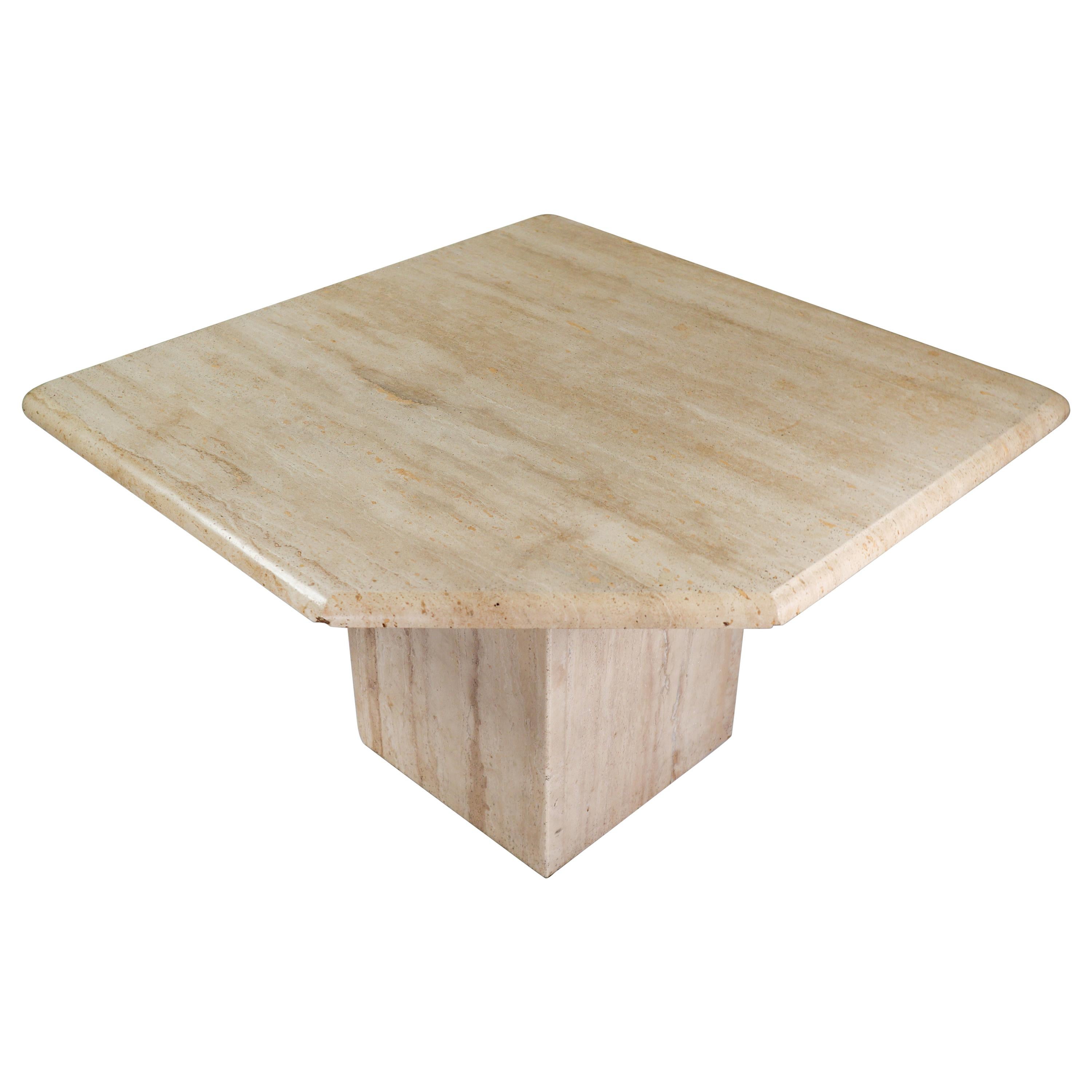 Post-Modern Travertine Side/Coffee Table, Italy, 1970s