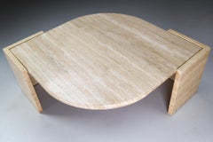 Post-Modern Travertine Table, 1970s
