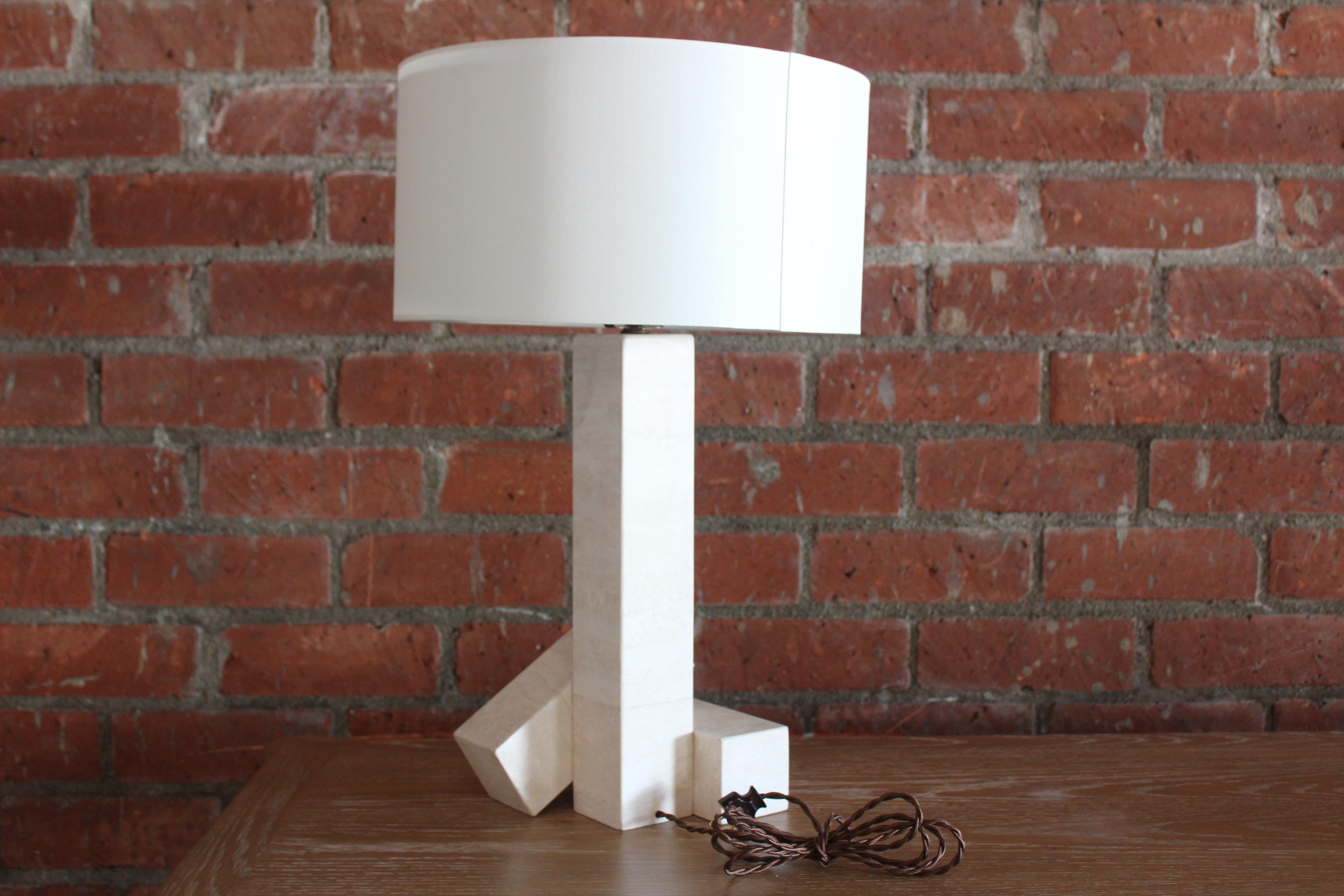 Post-Modern Travertine Table Lamp, Italy, 1970s For Sale 4