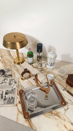 Post-Modern Tray in Steel and Veneered Plywood in Style of Ettore Sottsass, 80s