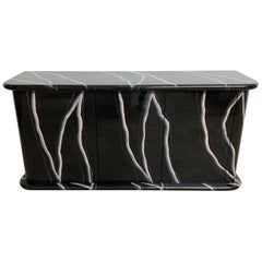 Used Postmodern Trompe l oeil Lighting Marble Buffet or Sideboard Credenza