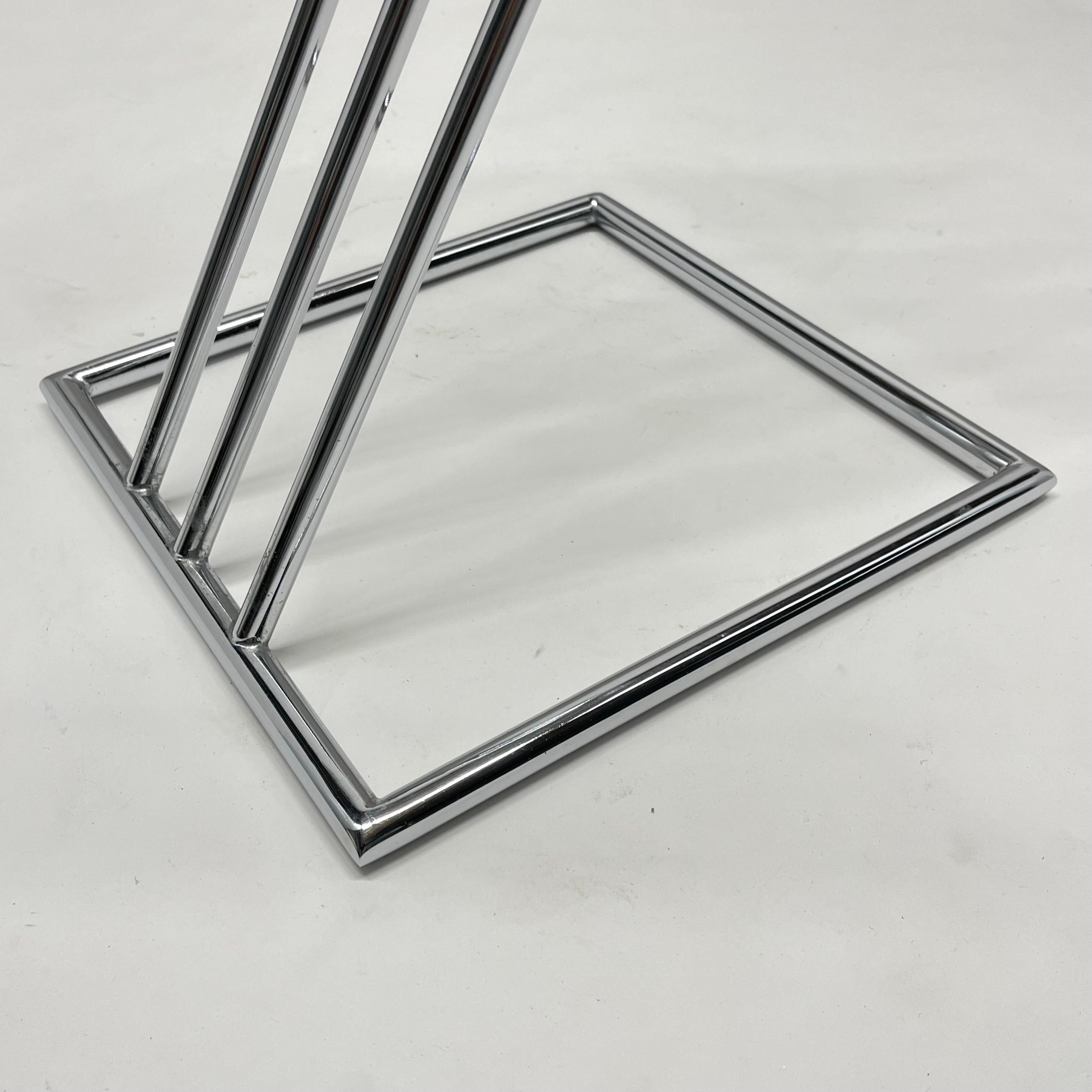 Post Modern Tubular Chrome and Lucite Zig Zag 