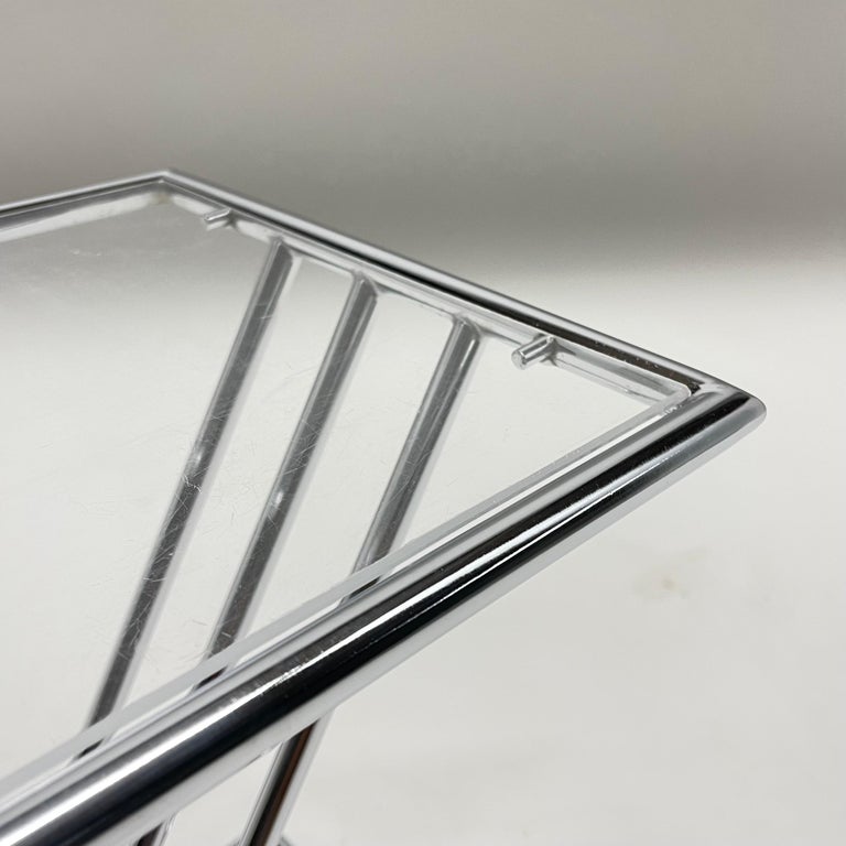 Post Modern Tubular Chrome and Lucite Zig Zag "Z" Drinks Table, USA ...