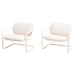 Post Modern Tubular Lounge Chairs Boucle,  1970